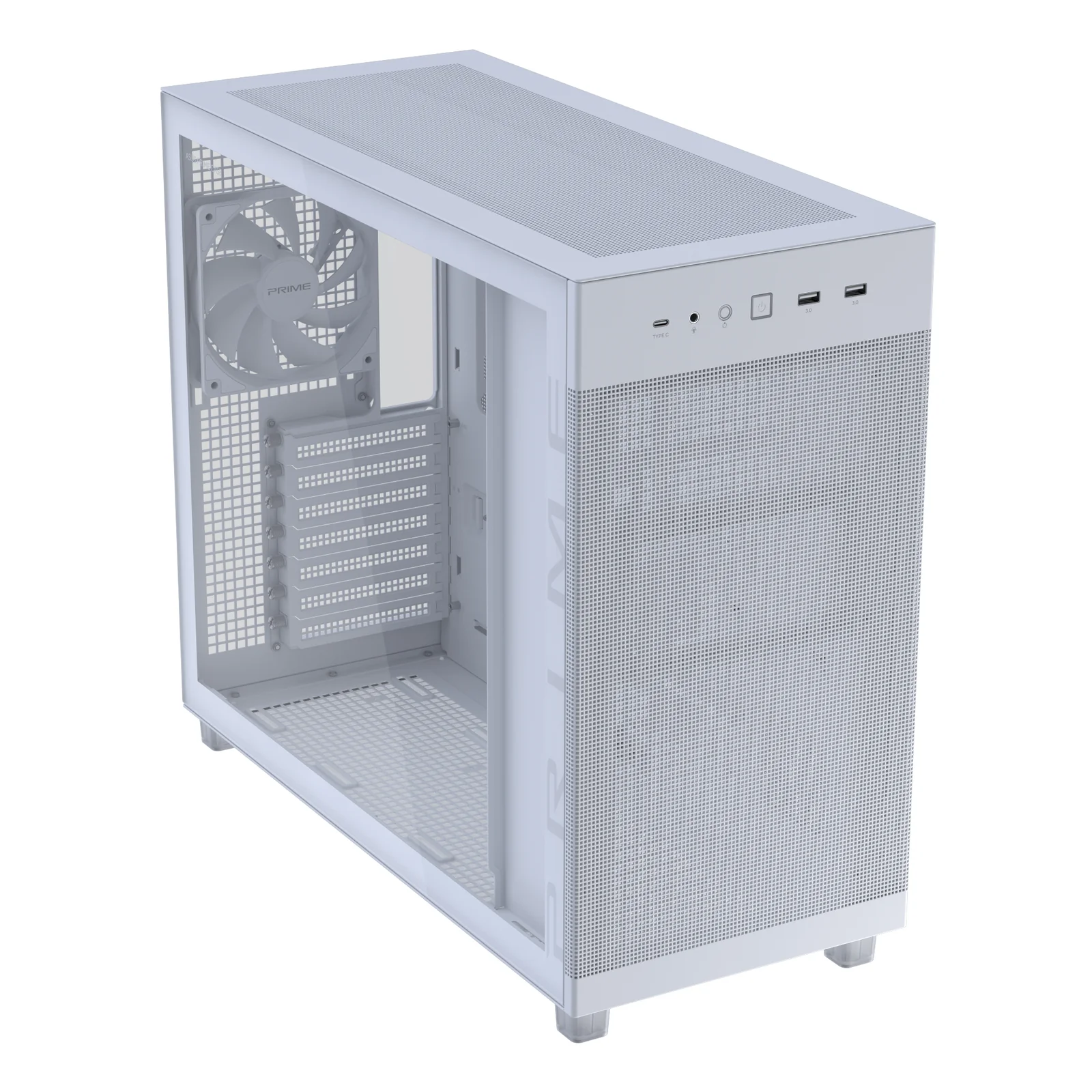 ASUS PRIME AP303 TG White Midi Tower Blanc