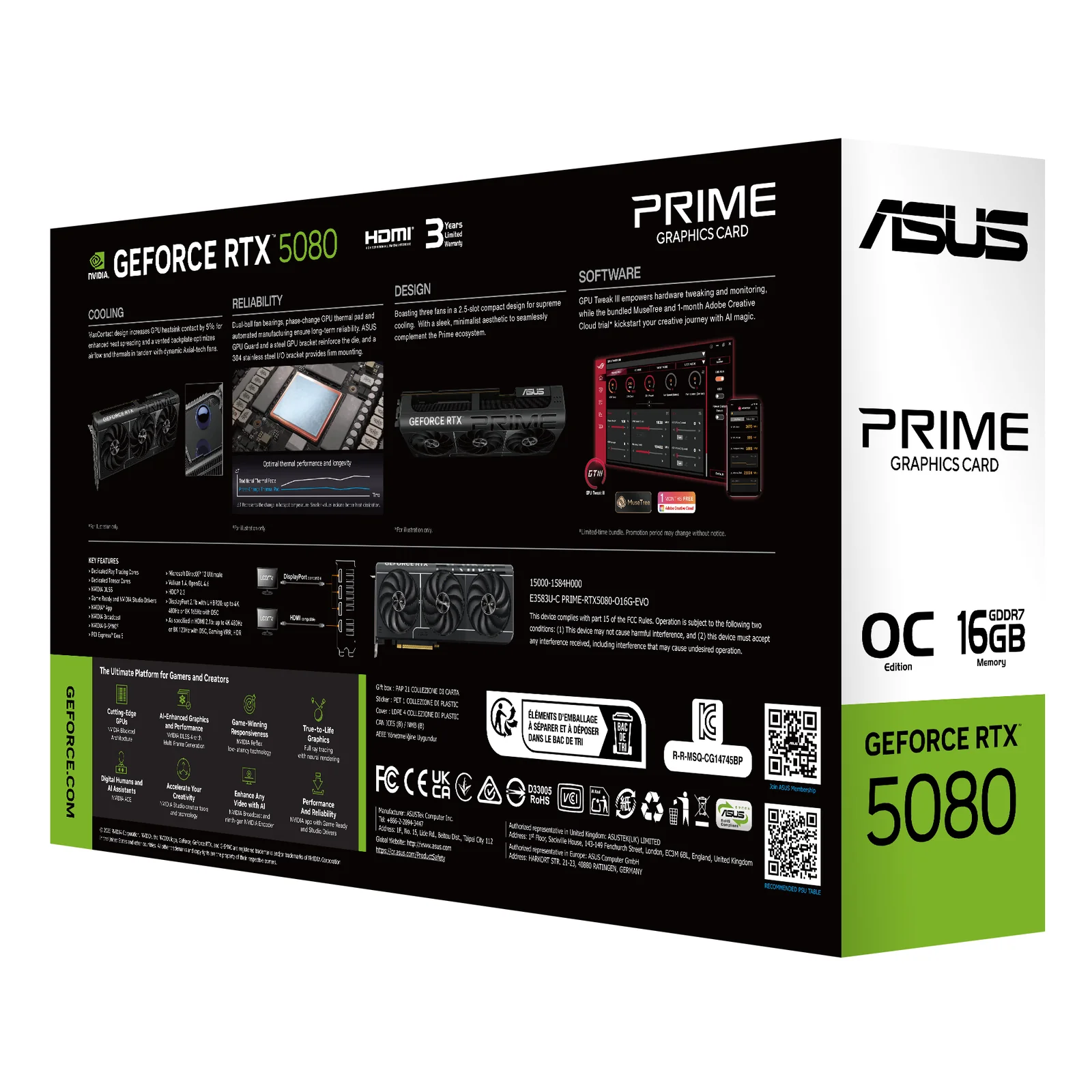ASUS Prime -RTX5080-O16G-EVO NVIDIA GeForce RTX 5080 16 Go GDDR7