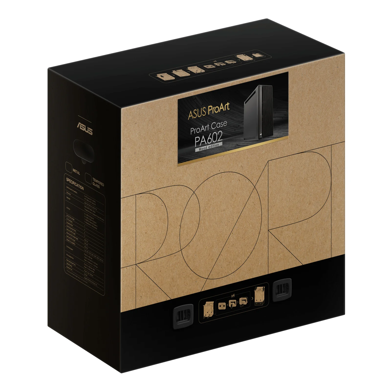 ASUS ProArt PA602 Wood Edition – Metal Panel Midi Tower Noir