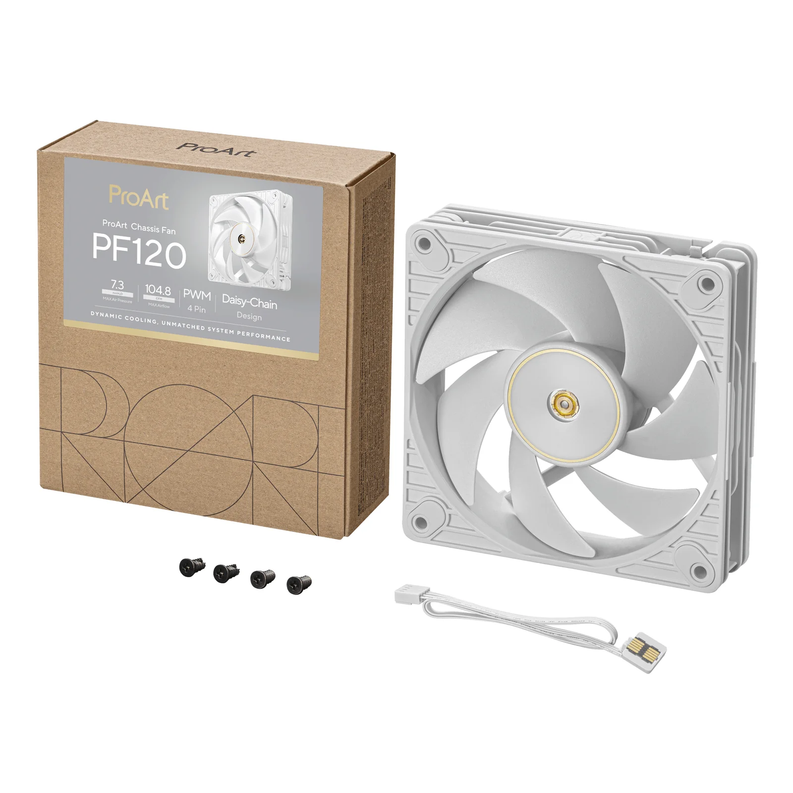 ASUS ProArt PF120 Fan PWM White Boitier PC Ventilateur 12 cm Blanc 1 pièce(s)