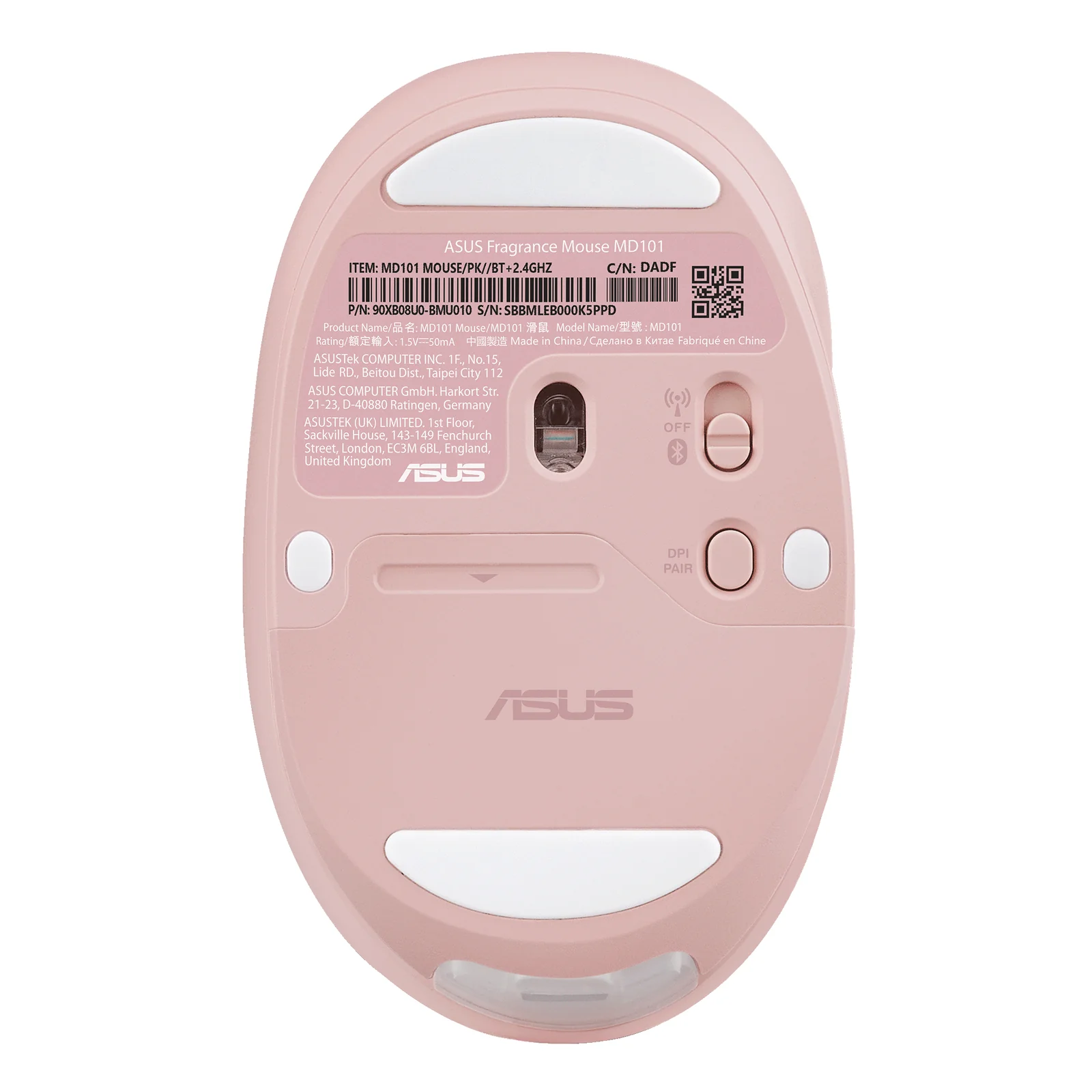 ASUS Fragrance Mouse MD101 souris Maison Ambidextre RF sans fil + Bluetooth Optique 2400 DPI