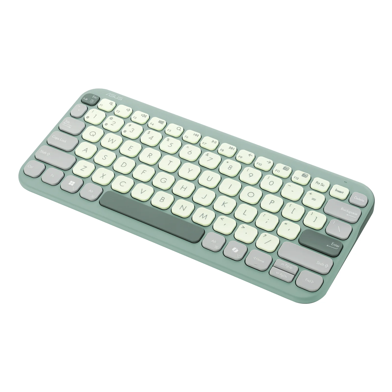 ASUS KW100 KEYBOARD/GN/GE/81 clavier Maison Bluetooth QWERTZ Allemand Vert, Vert clair