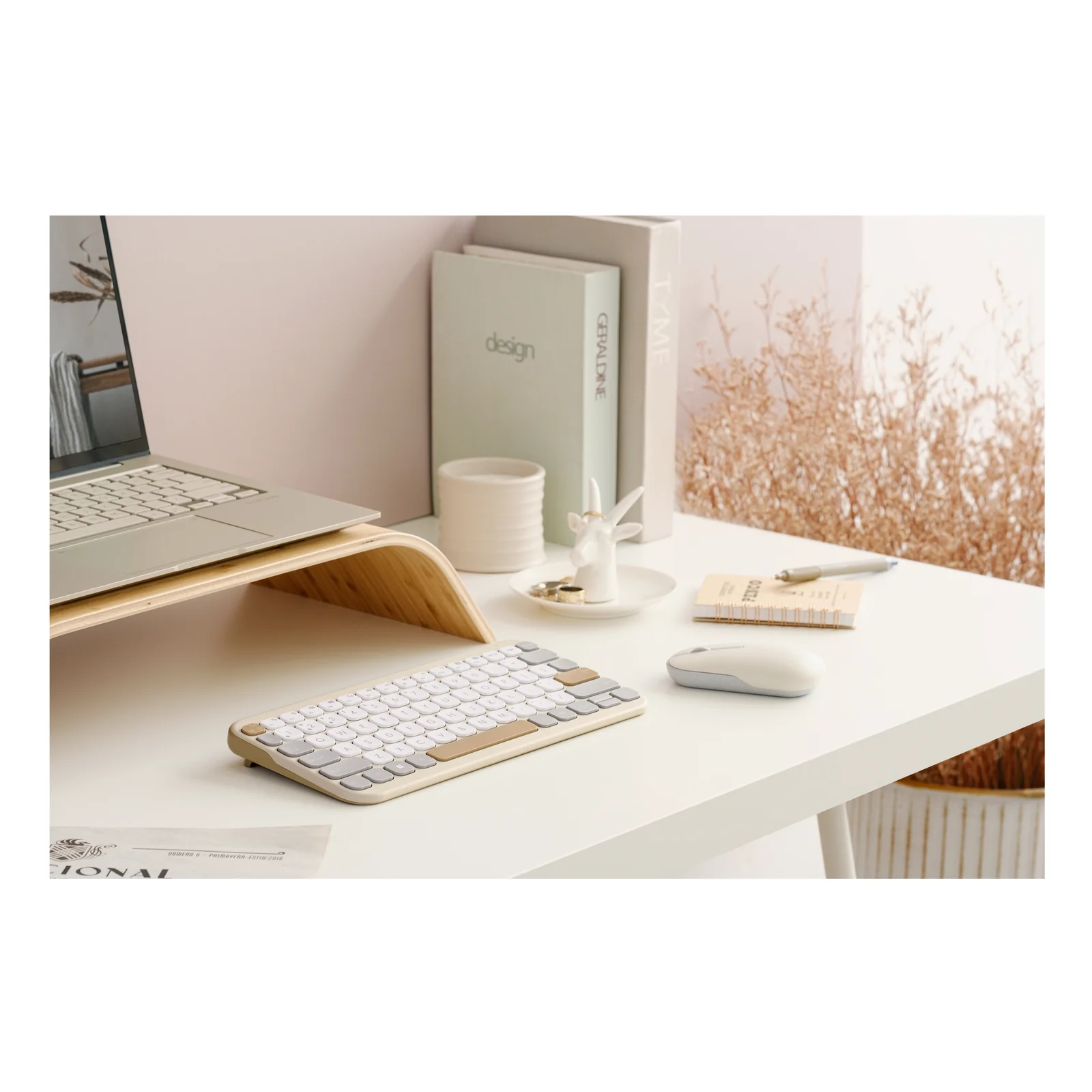 ASUS Marshmallow Keyboard KW100 clavier Maison Bluetooth QWERTZ Allemand Beige, Gris, Blanc