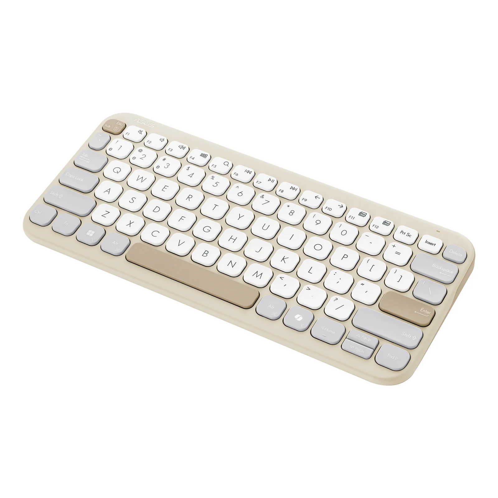 ASUS Marshmallow Keyboard KW100 clavier Maison Bluetooth QWERTZ Allemand Beige, Gris, Blanc