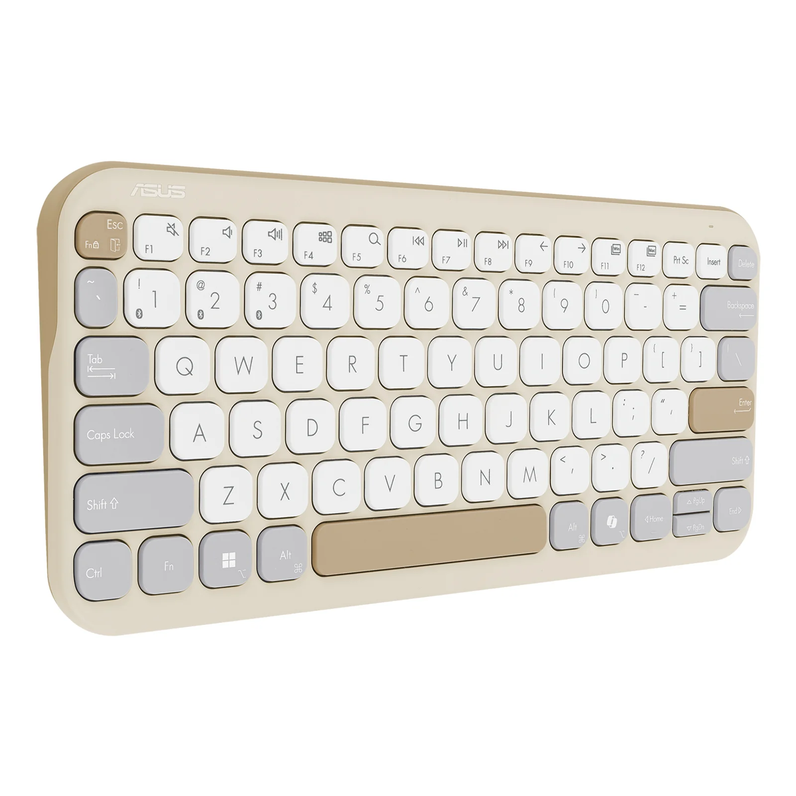 ASUS Marshmallow Keyboard KW100 clavier Maison Bluetooth QWERTZ Allemand Beige, Gris, Blanc