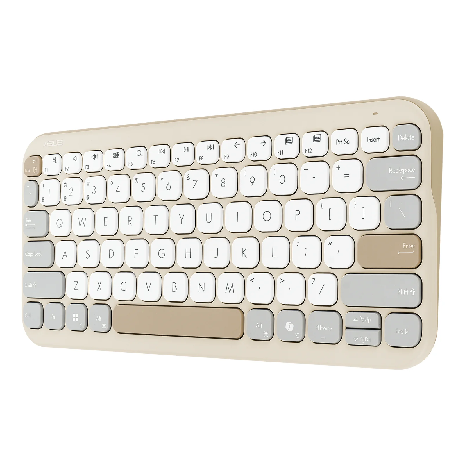 ASUS Marshmallow Keyboard KW100 clavier Maison Bluetooth QWERTZ Allemand Beige, Gris, Blanc