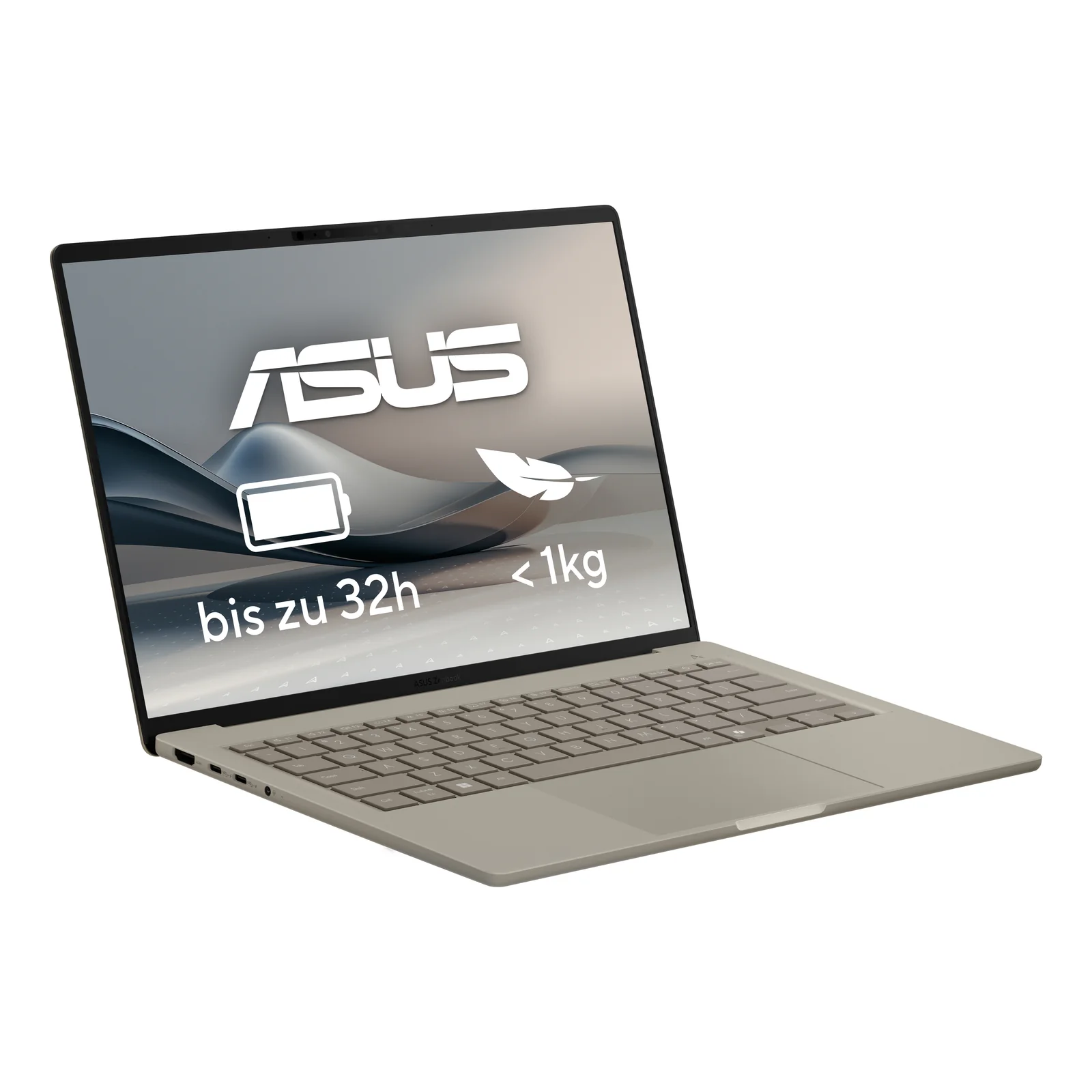 ASUS Zenbook A14 UX3407QA-QD305W Copilot+ PC Snapdragon X1-26-100 Ordinateur portable 35,6 cm (14") WUXGA 32 Go LPDDR5x-SDRAM 1 To SSD Wi-Fi 6E (802.11ax) Windows 11 Home Allemand Beige