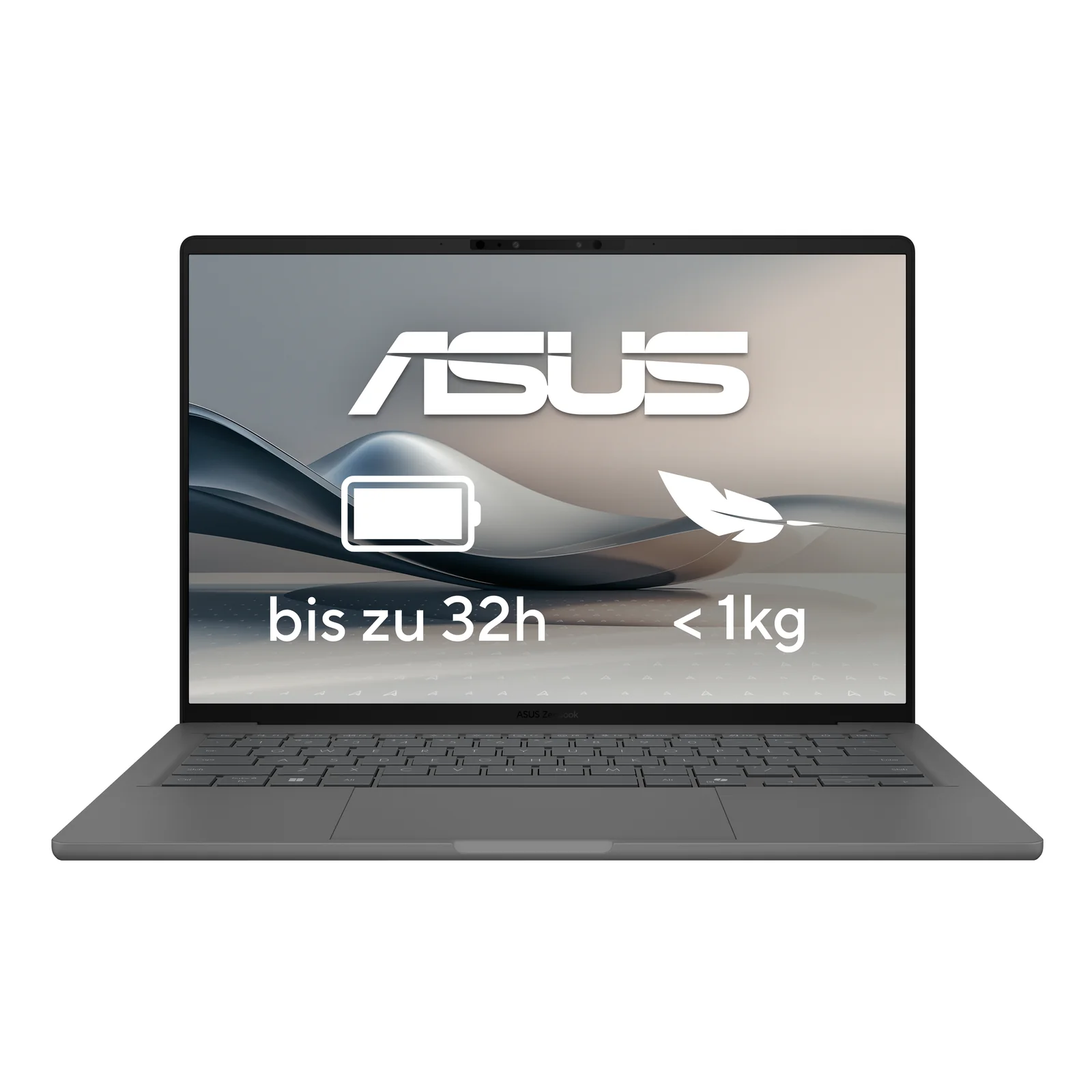 Zenbook A14 UX3407QA-QD496W Copilot+ PC Snapdragon X1-26-100 Ordinateur portable 35,6 cm (14") WUXGA 32 Go LPDDR5x-SDRAM 1 To SSD Wi-Fi 6E (802.11ax) Windows 11 Home Allemand Gris