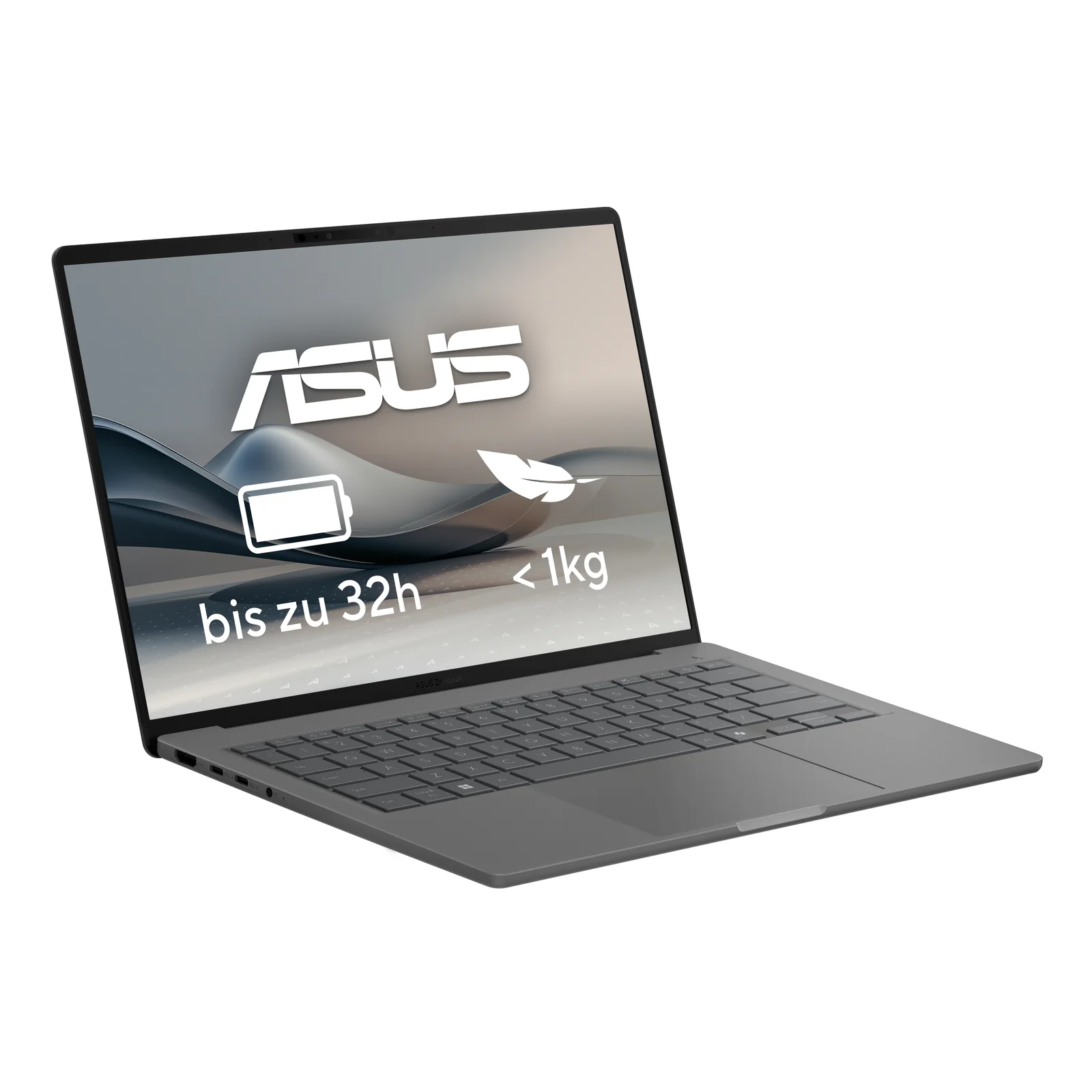 ASUS Zenbook A14 UX3407QA-QD496W Copilot+ PC Snapdragon X1-26-100 Ordinateur portable 35,6 cm (14") WUXGA 32 Go LPDDR5x-SDRAM 1 To SSD Wi-Fi 6E (802.11ax) Windows 11 Home Allemand Gris