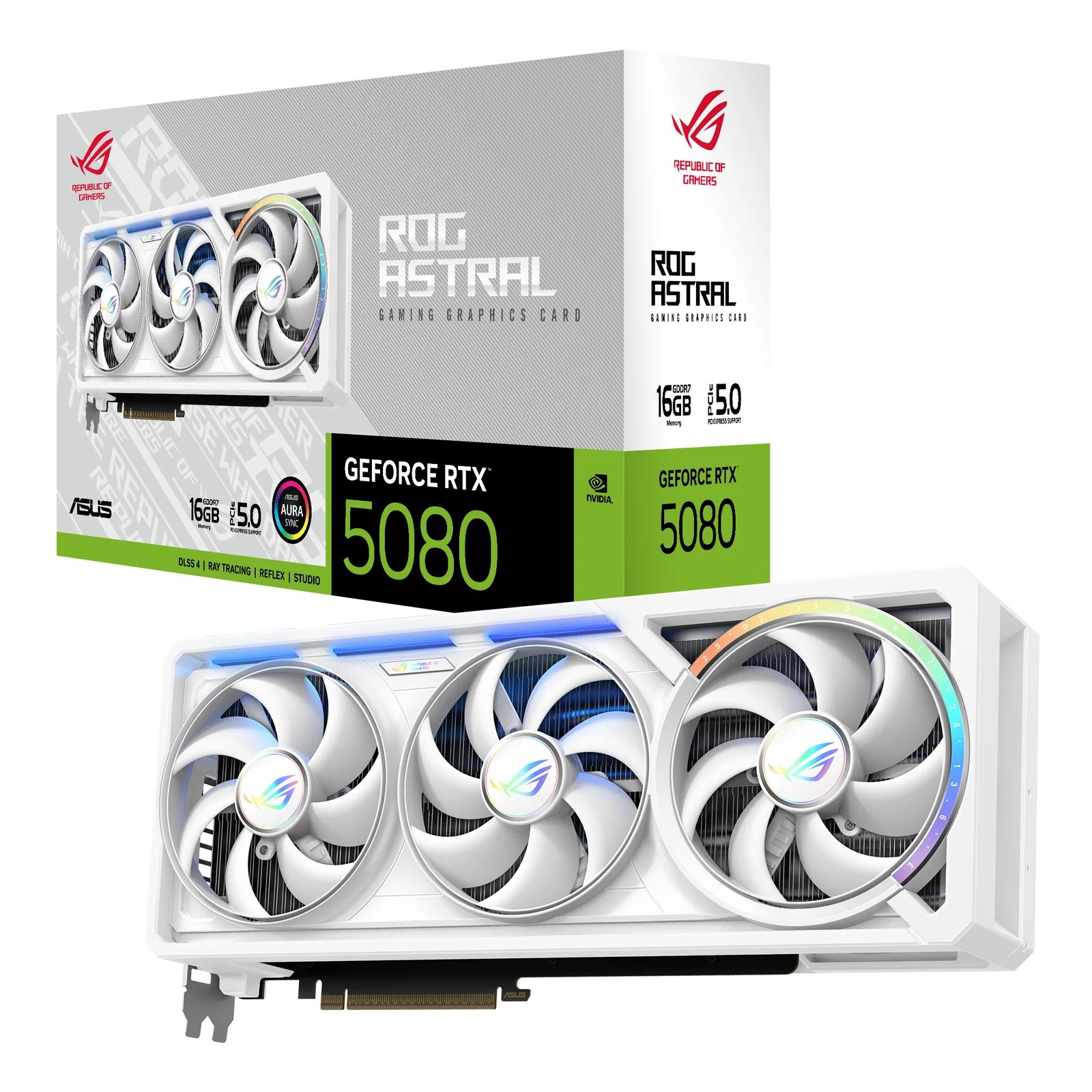 ASUS ROG Astral - -RTX5080-16G-WHITE NVIDIA GeForce RTX 5080 16 Go GDDR7