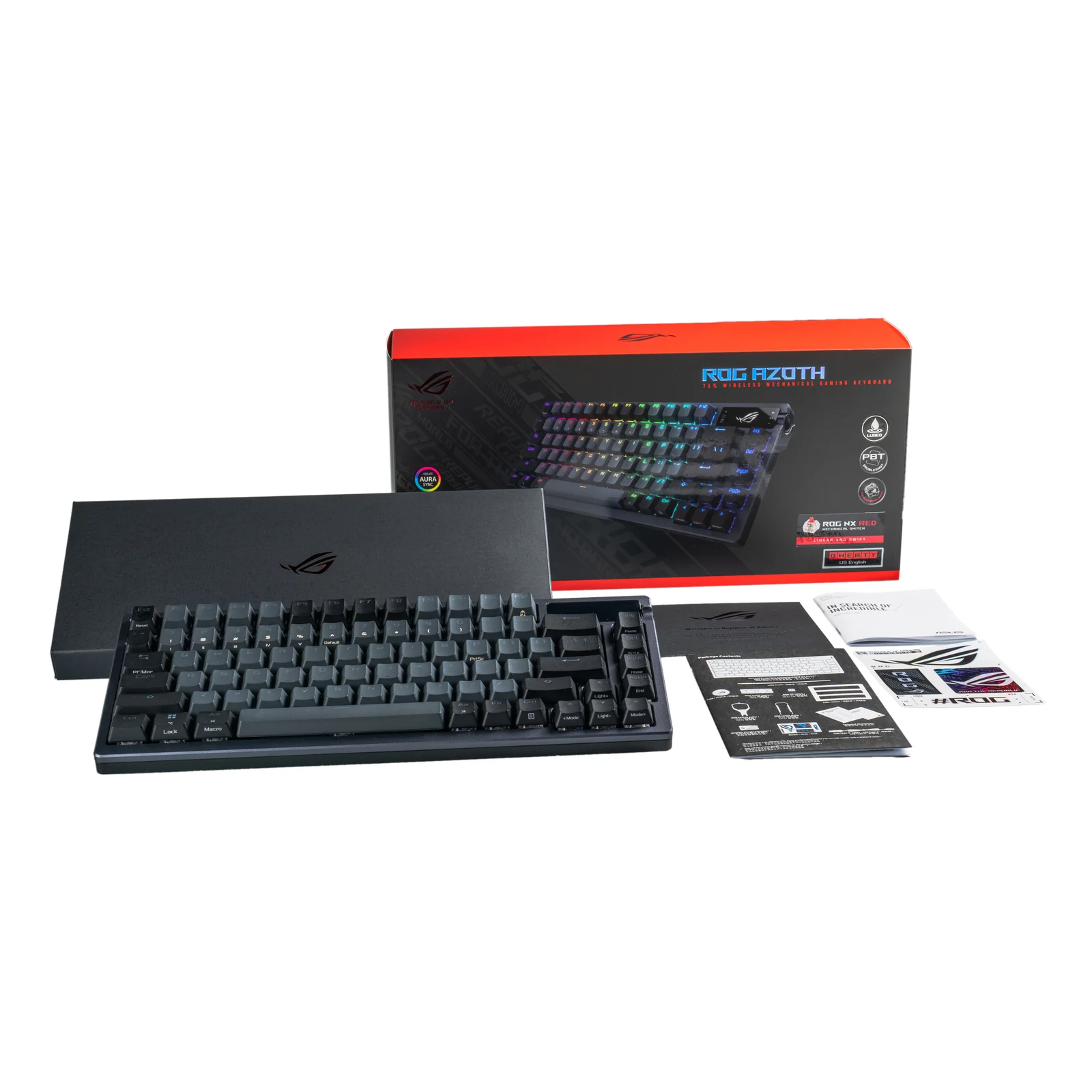 ASUS ROG Azoth clavier Gaming USB + RF Wireless + Bluetooth QWERTY Noir