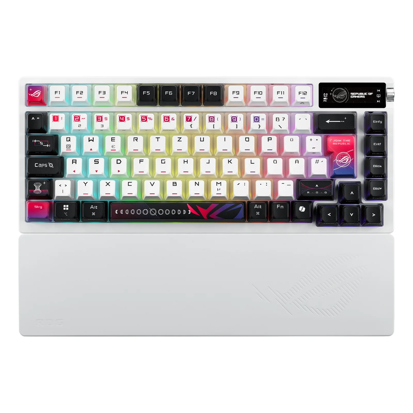 ROG Azoth X clavier Gaming USB + RF Wireless + Bluetooth QWERTZ Blanc