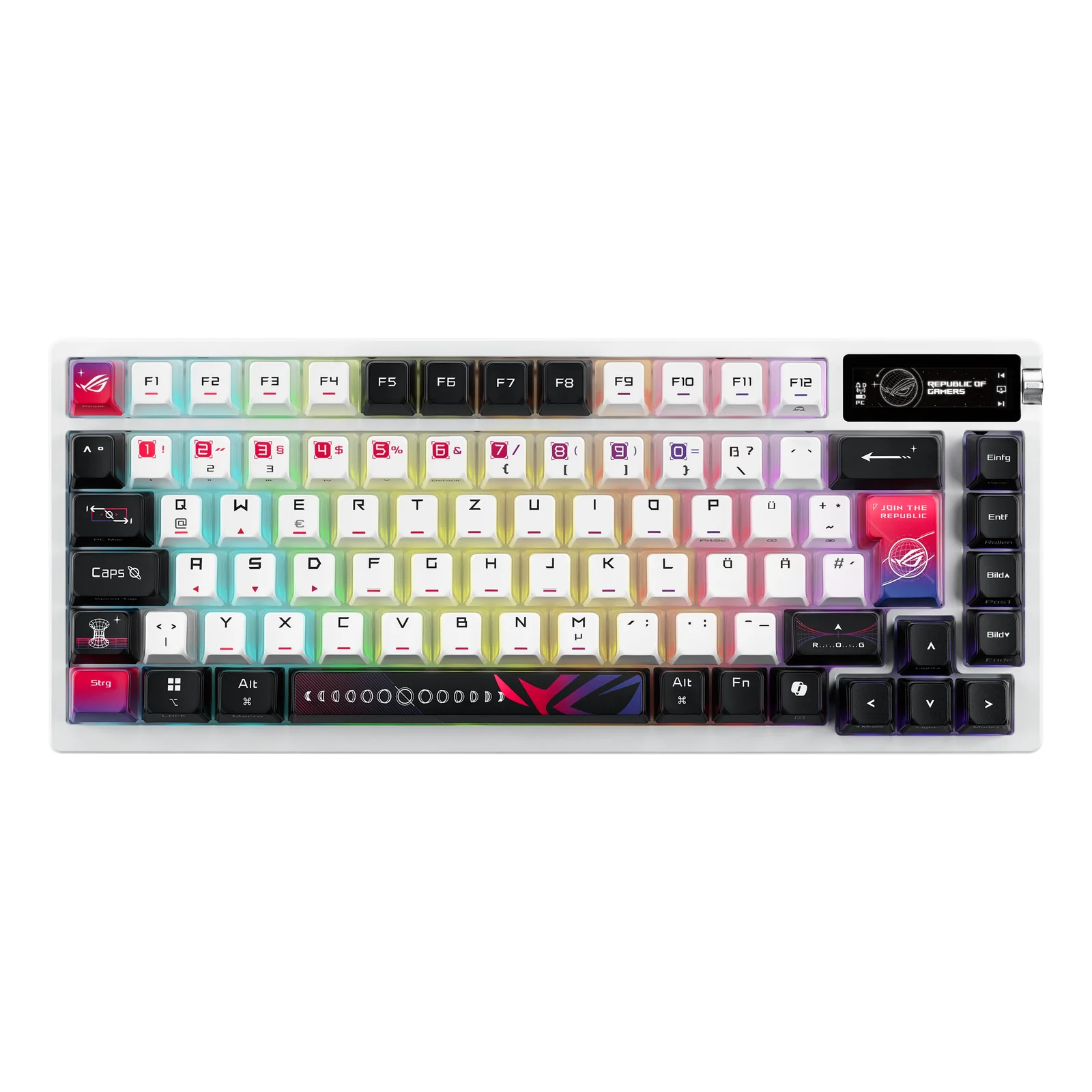 ASUS ROG Azoth X clavier Gaming USB + RF Wireless + Bluetooth QWERTZ Blanc