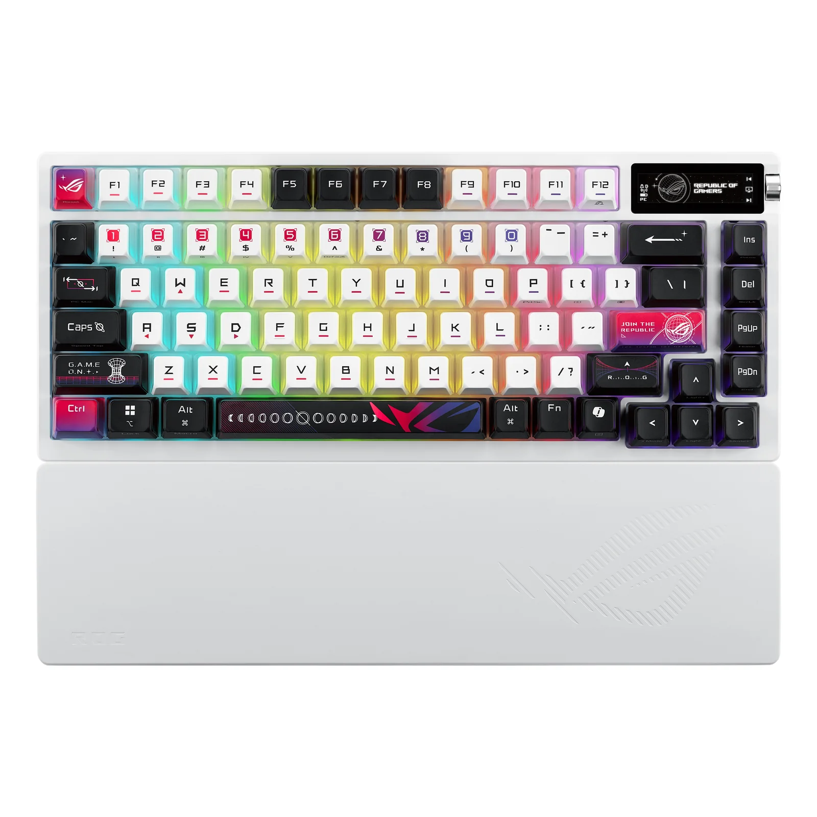 ASUS ROG Azoth X clavier Gaming USB + RF Wireless + Bluetooth Suisse Noir, Blanc
