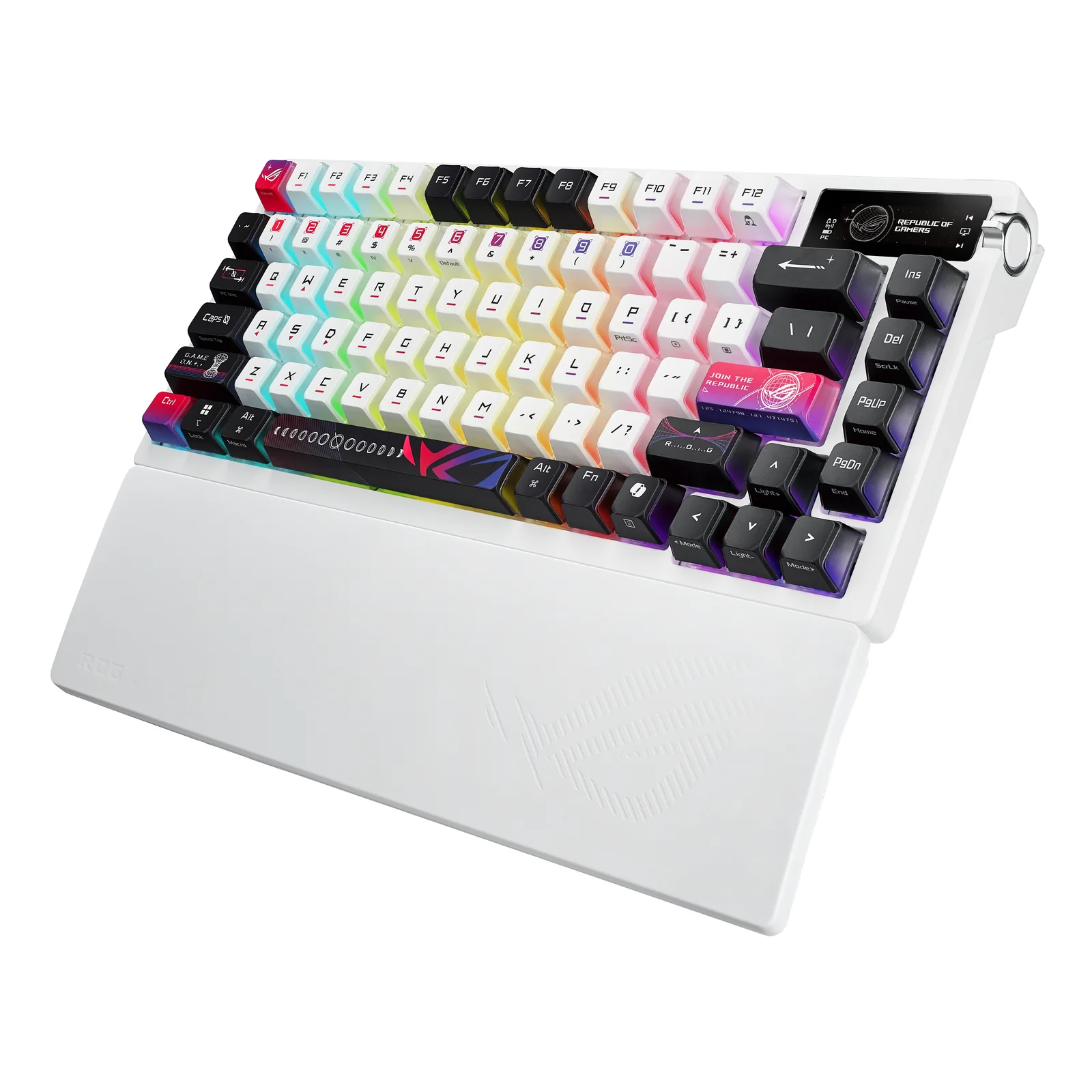 ASUS ROG Azoth X clavier Gaming USB + RF Wireless + Bluetooth Suisse Noir, Blanc
