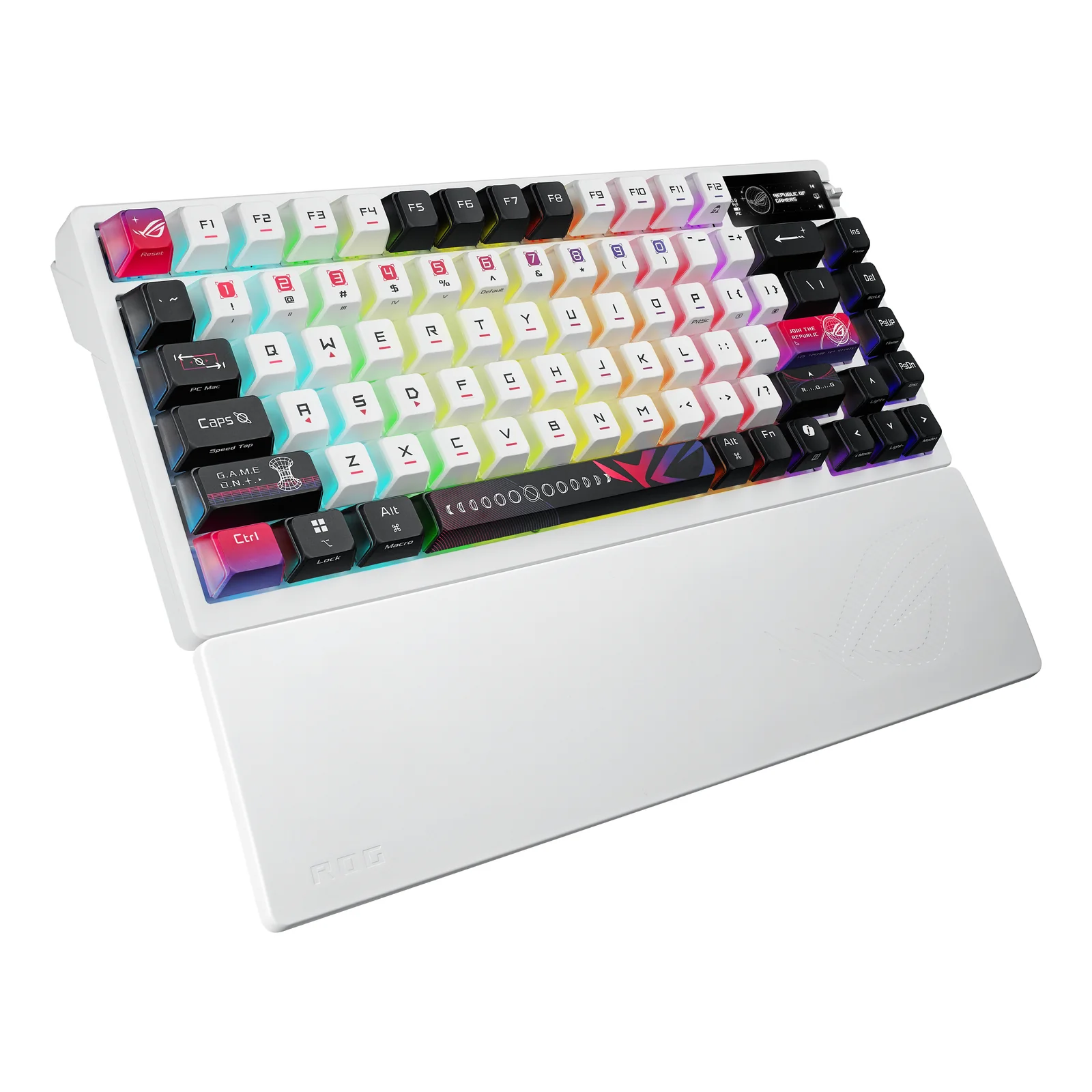 ASUS ROG Azoth X clavier Gaming USB + RF Wireless + Bluetooth Suisse Noir, Blanc