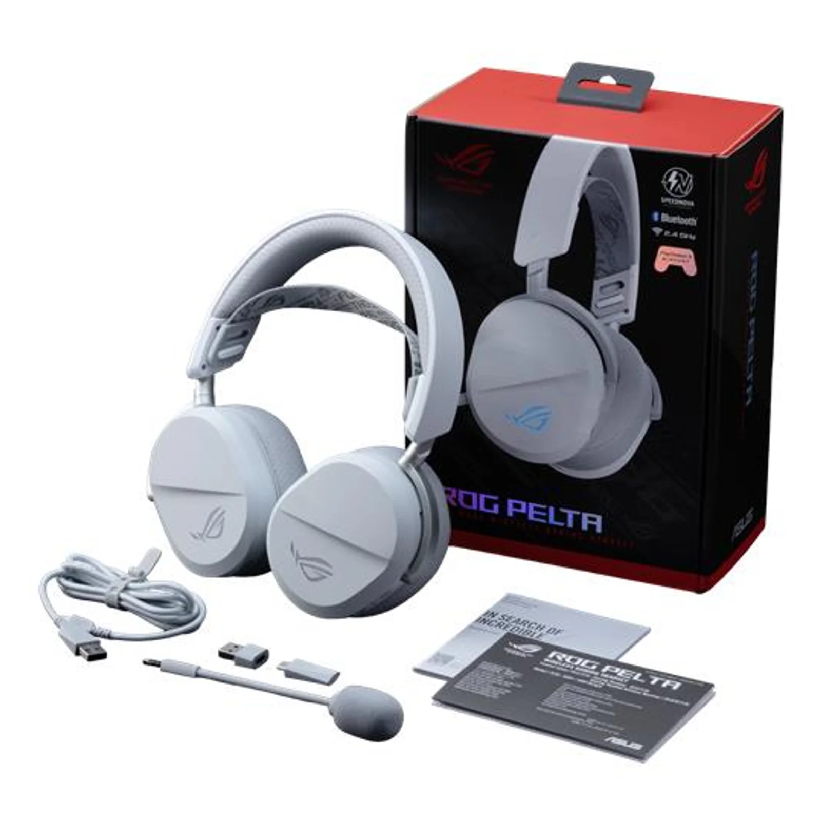 ASUS ROG Pelta Casque Avec fil &sans fil Arceau Gaming USB Type-C Bluetooth Blanc