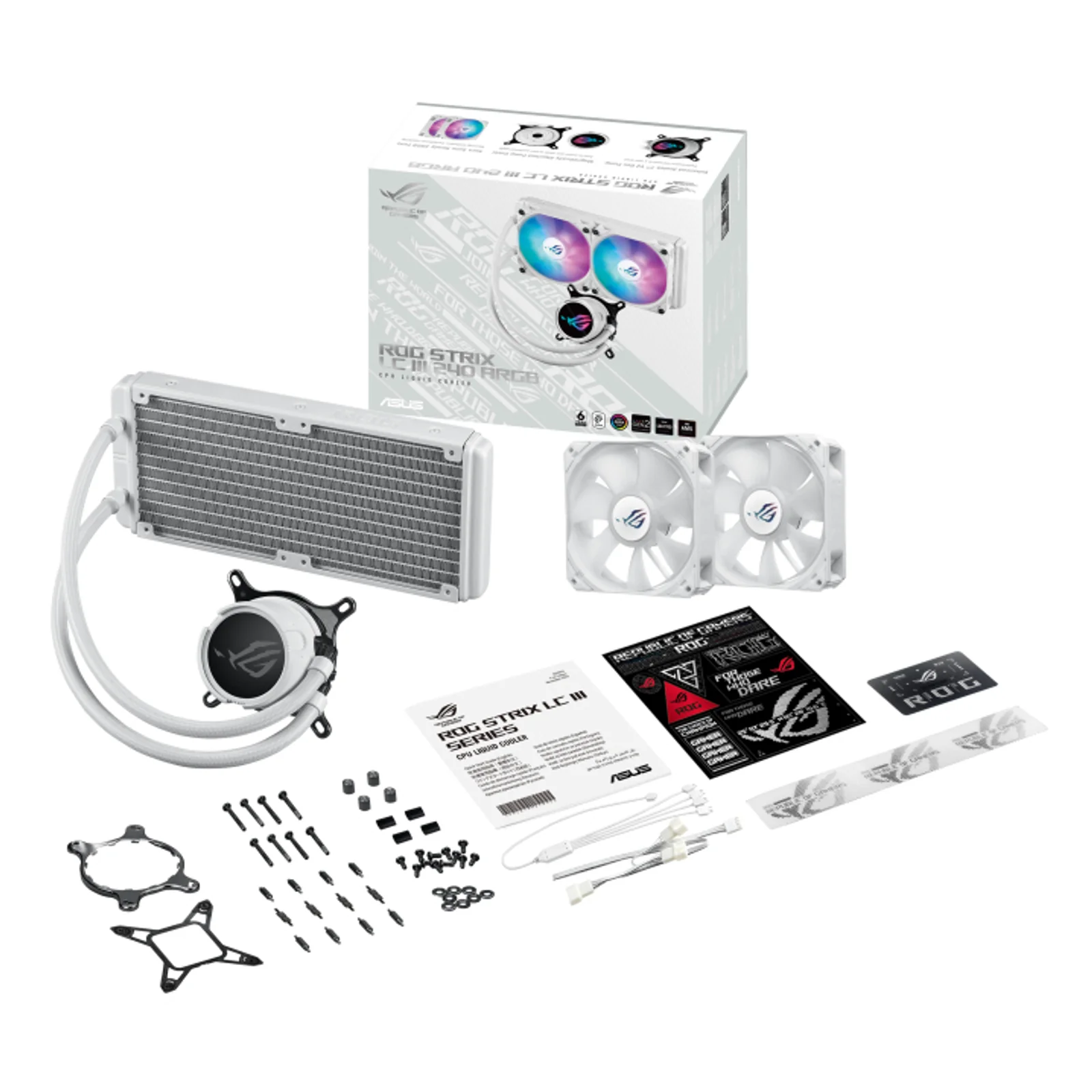 ASUS ROG Strix LC III 240 ARGB White Edition Processeur Kit de refroidissement du liquide 12 cm Blanc