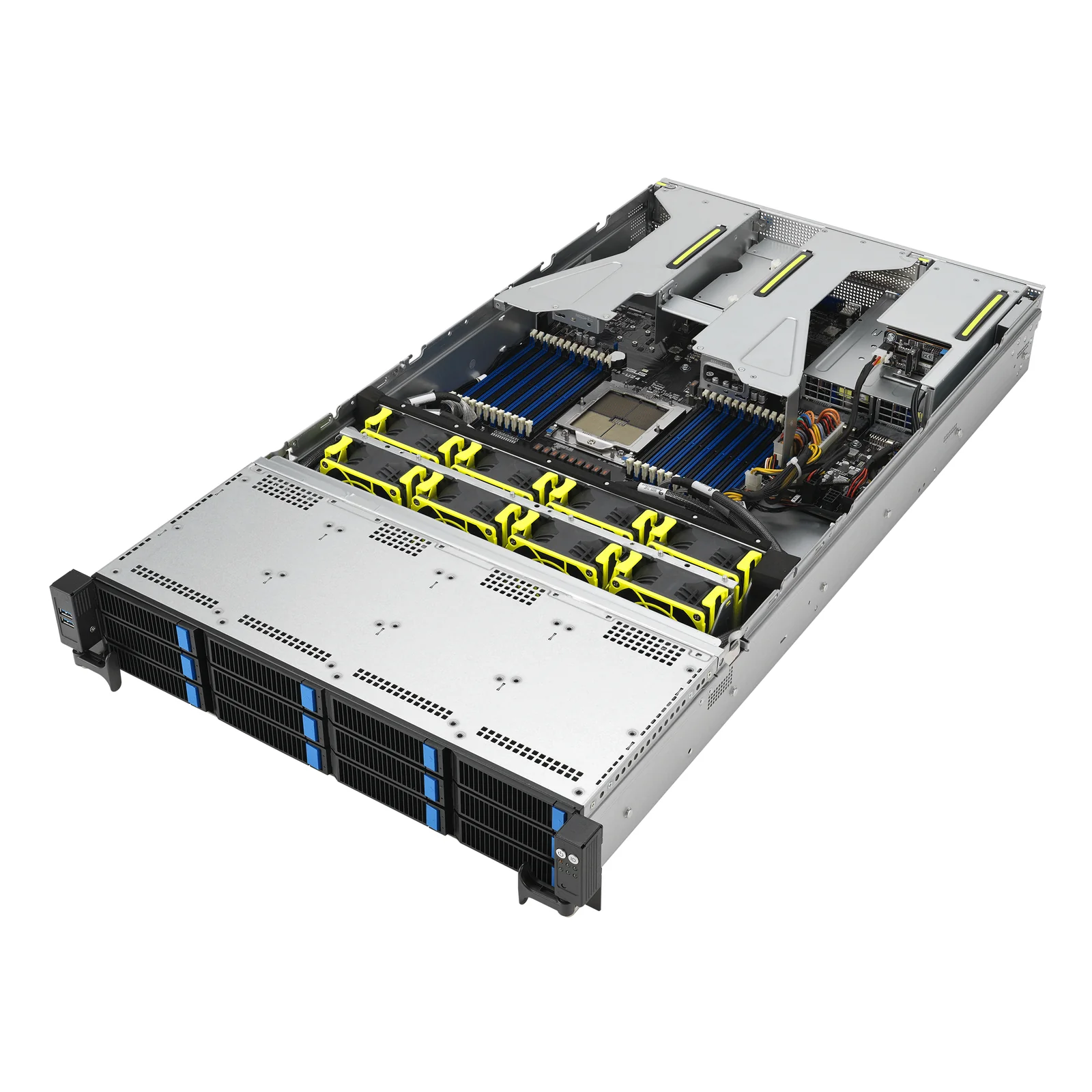 ASUS RS521A-E12-RS12U Socket SP5 Rack (2 U) Noir, Argent