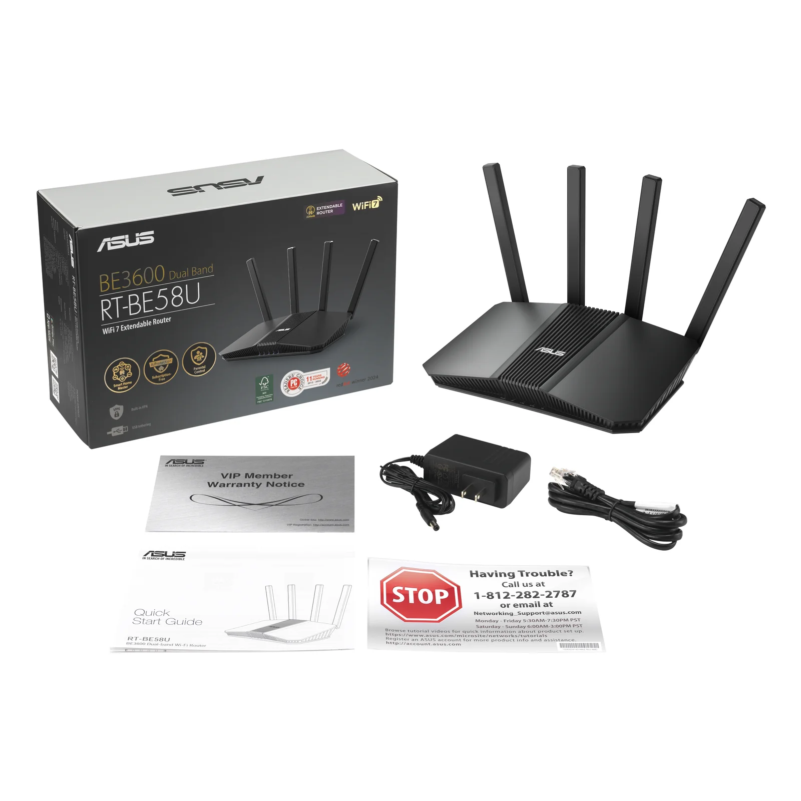 ASUS RT-BE58U V2 routeur sans fil 2.5 Gigabit Ethernet Bi-bande (2,4 GHz / 5 GHz) Noir