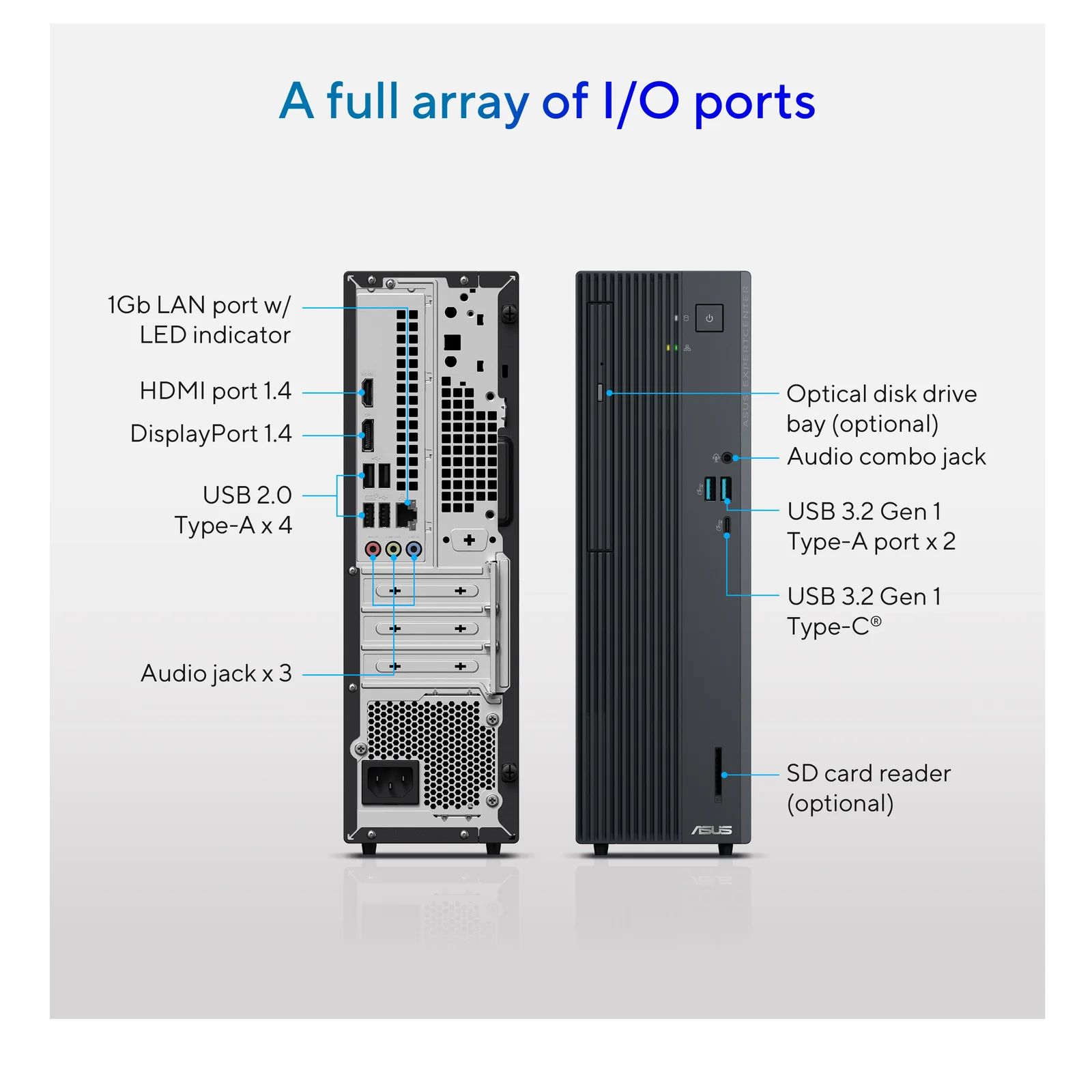 ASUS ExpertCenter P500 SFF P500SV-05210H009X Intel Core 5 210H 16 Go DDR5-SDRAM 512 Go SSD Windows 11 Pro PC Gris