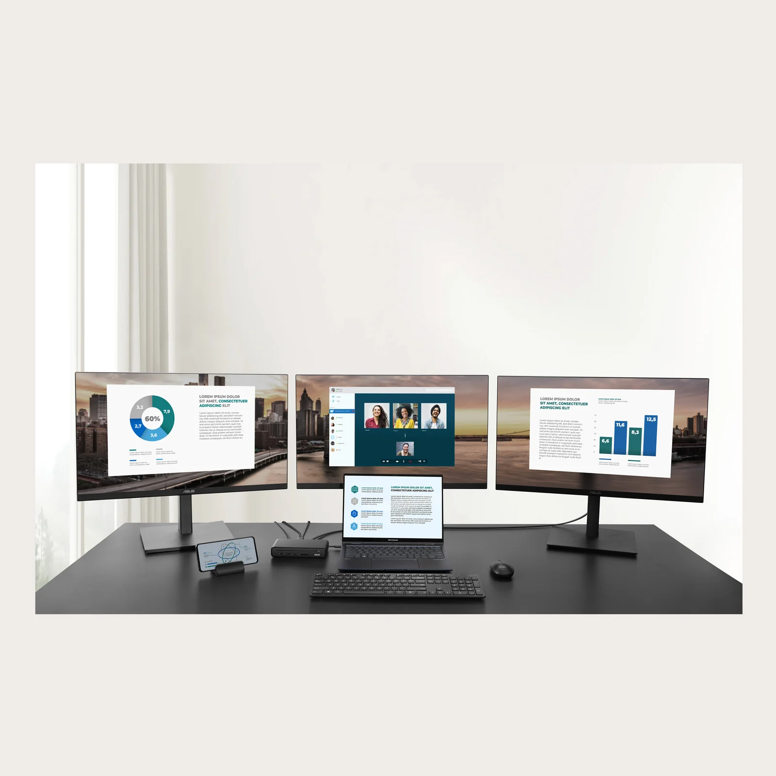 ASUS Triple Display USB-C Dock DC300 Station d'accueil USB 3.2 Gen 2 (3.1 Gen 2) Type-C Noir