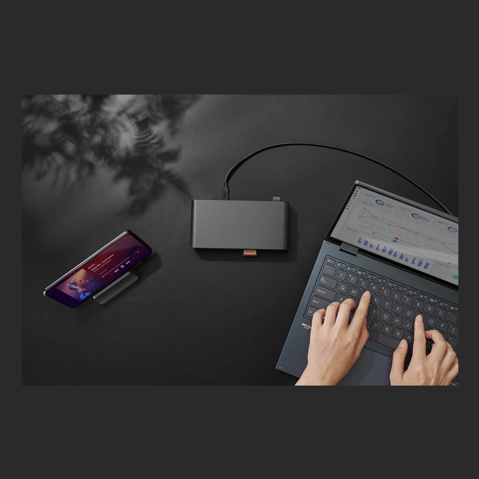 ASUS Triple Display USB-C Dock Duo DC301 Avec fil Noir