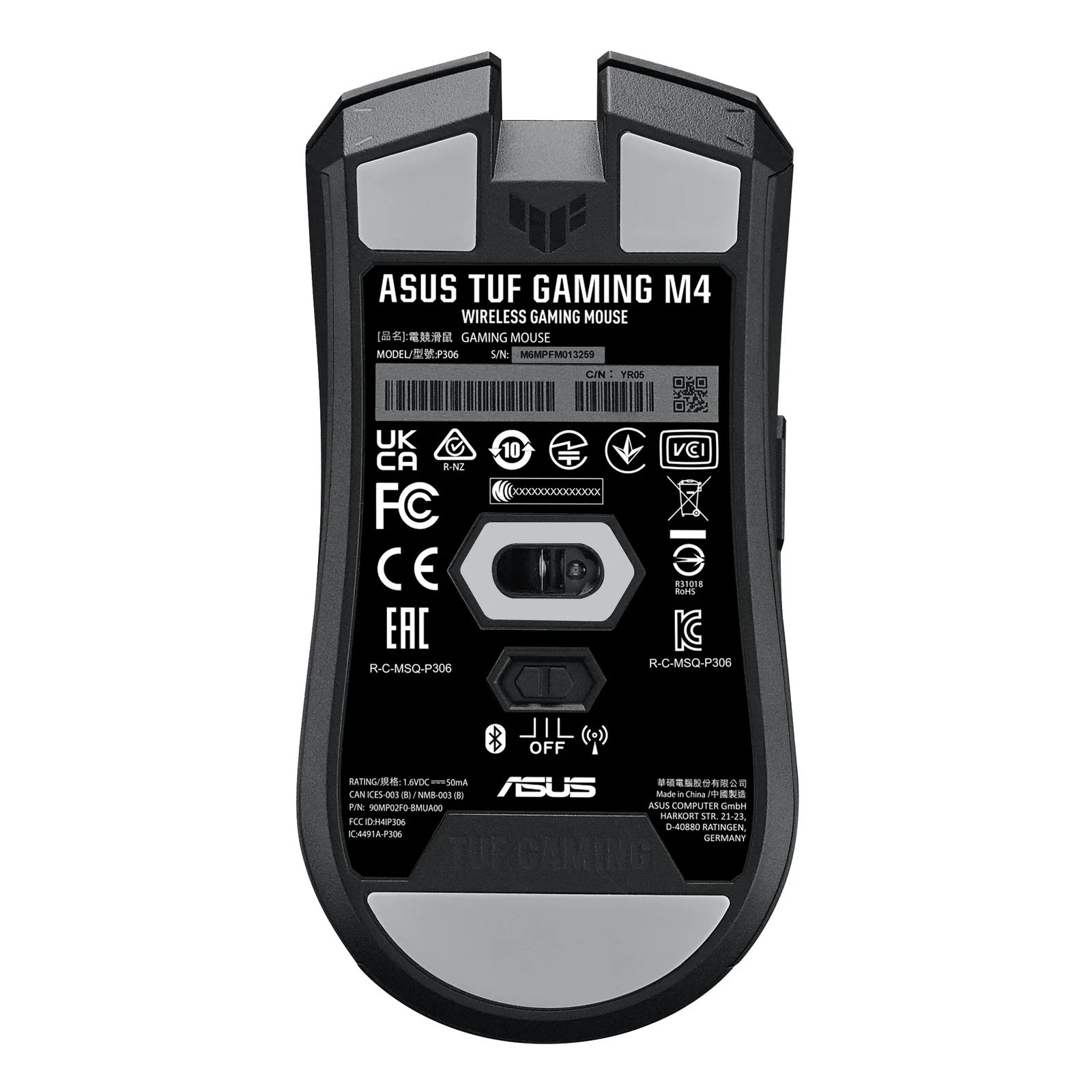 ASUS TUF Gaming M4 Wireless souris Droitier RF sans fil + Bluetooth Optique 12000 DPI