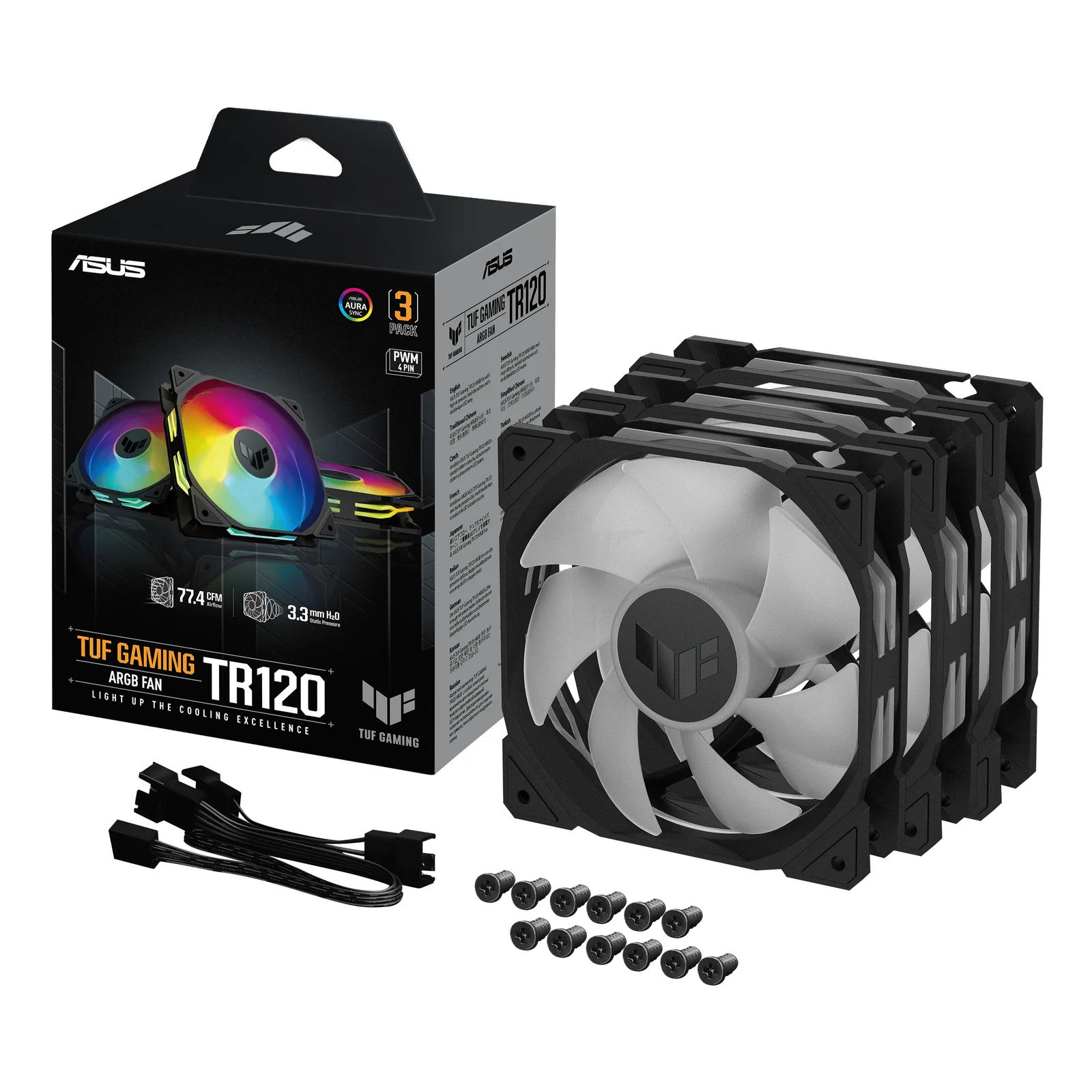 ASUS TUF GAMING TR120 ARGB 3IN1 Black Boitier PC Refroidisseur d'air 12 cm Noir