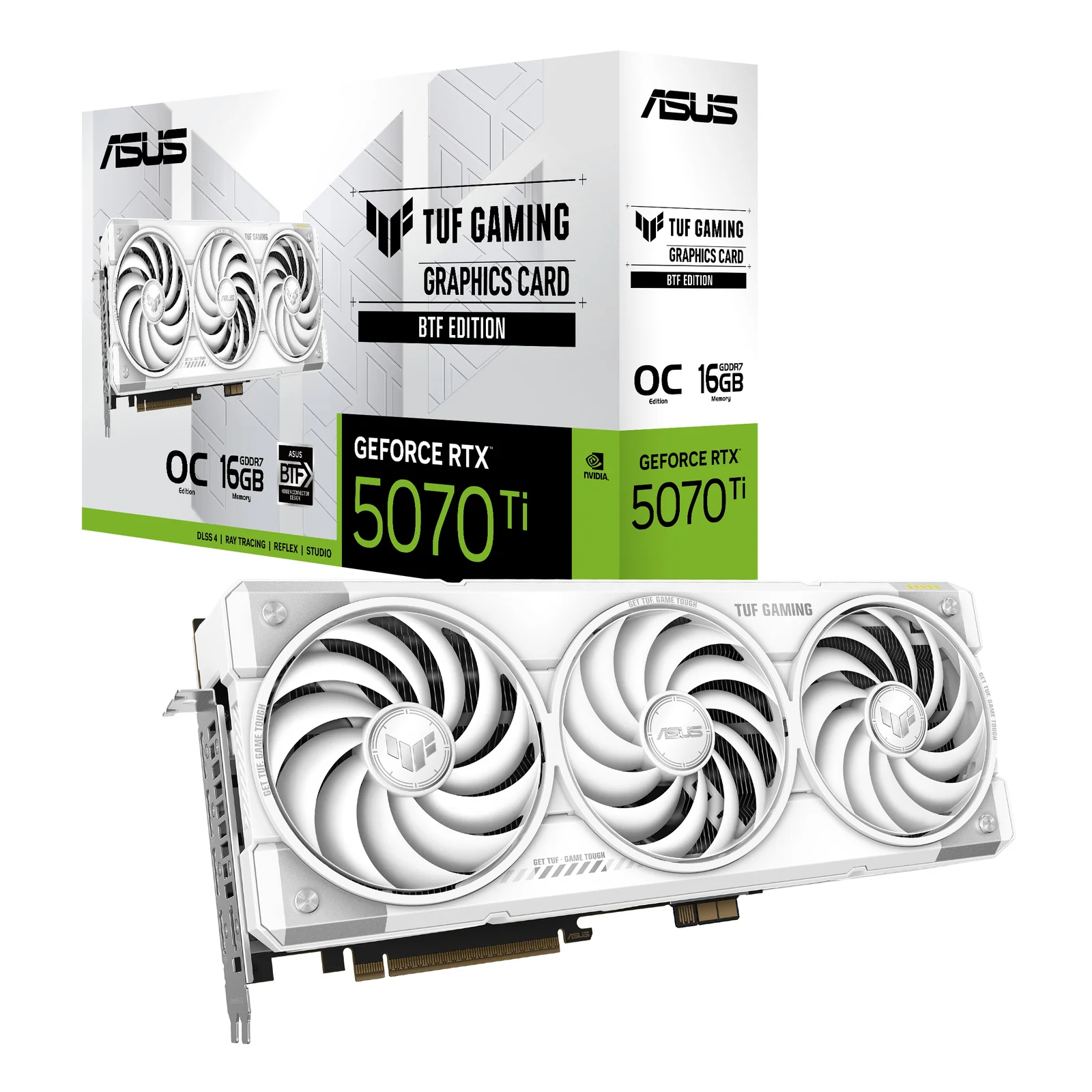 ASUS TUF Gaming TUF-RTX5070TI-O16G-BTF-WHITE NVIDIA GeForce RTX 5070 Ti 16 Go GDDR7