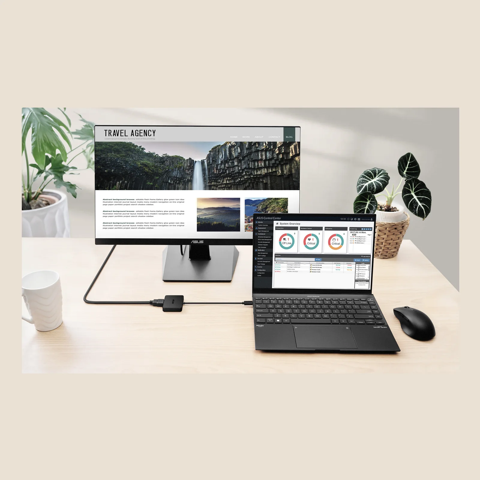 ASUS USB-C Mini Dock Avec fil USB 3.2 Gen 2 (3.1 Gen 2) Type-C Noir