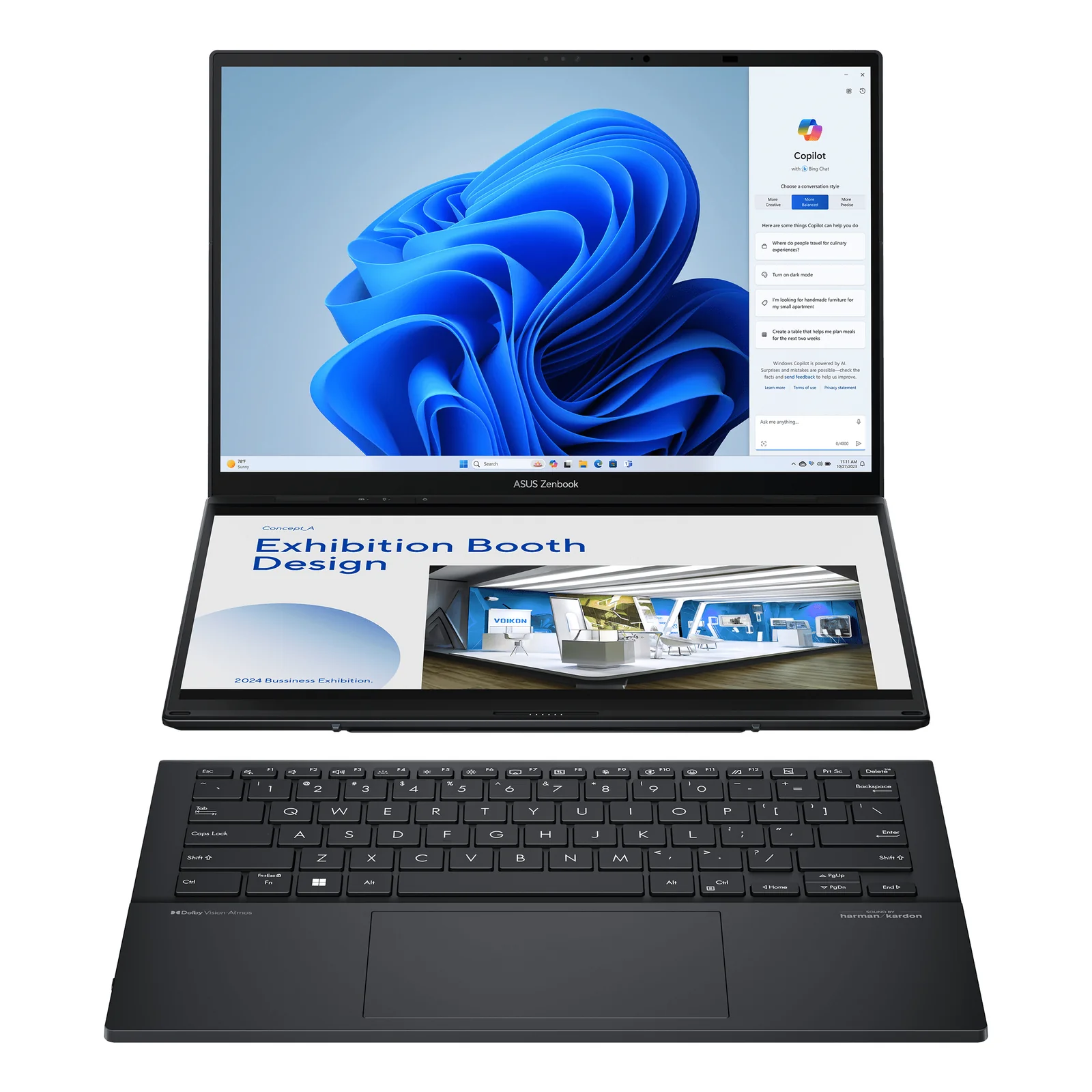 ASUS Zenbook Duo UX8406CA-PZ011W Intel Core Ultra 9 285H Hybride (2-en-1) 35,6 cm (14") Écran tactile 3K 32 Go LPDDR5x-SDRAM 1 To SSD Wi-Fi 7 (802.11be) Windows 11 Home Gris