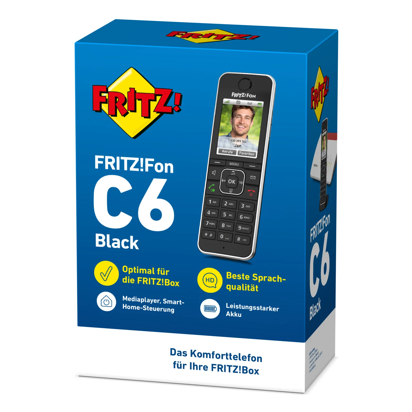 Fon FRITZ! C6 Téléphone DECT Identification de l'appelant Noir