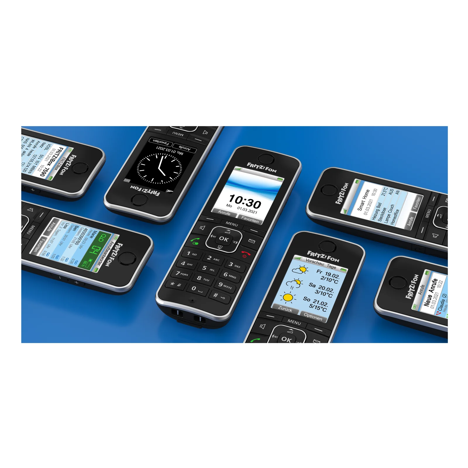 Fon FRITZ! C6 Téléphone DECT Identification de l'appelant Noir