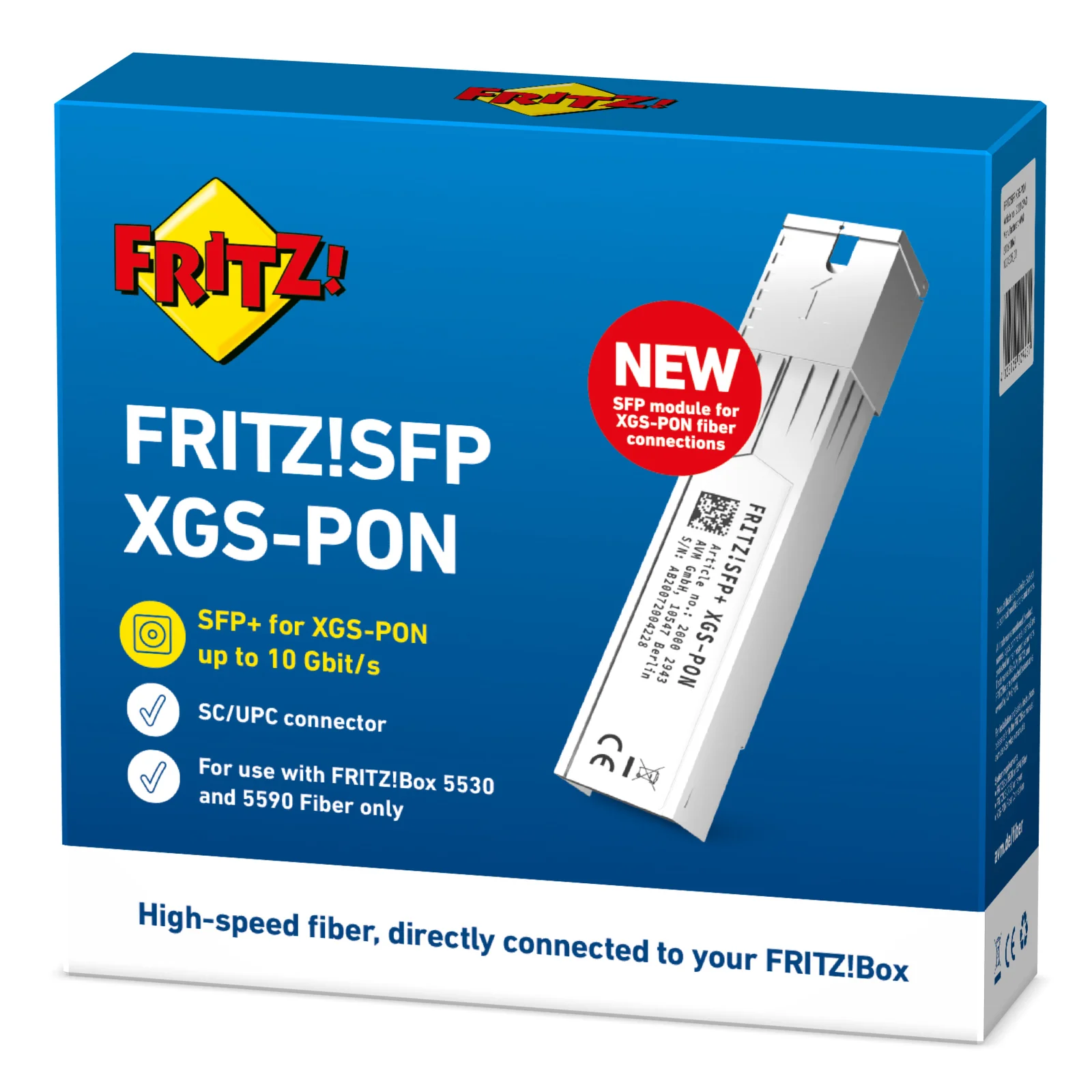 FRITZ! SFP XGS-PON module émetteur-récepteur de réseau Fibre optique 10000 Mbit/s