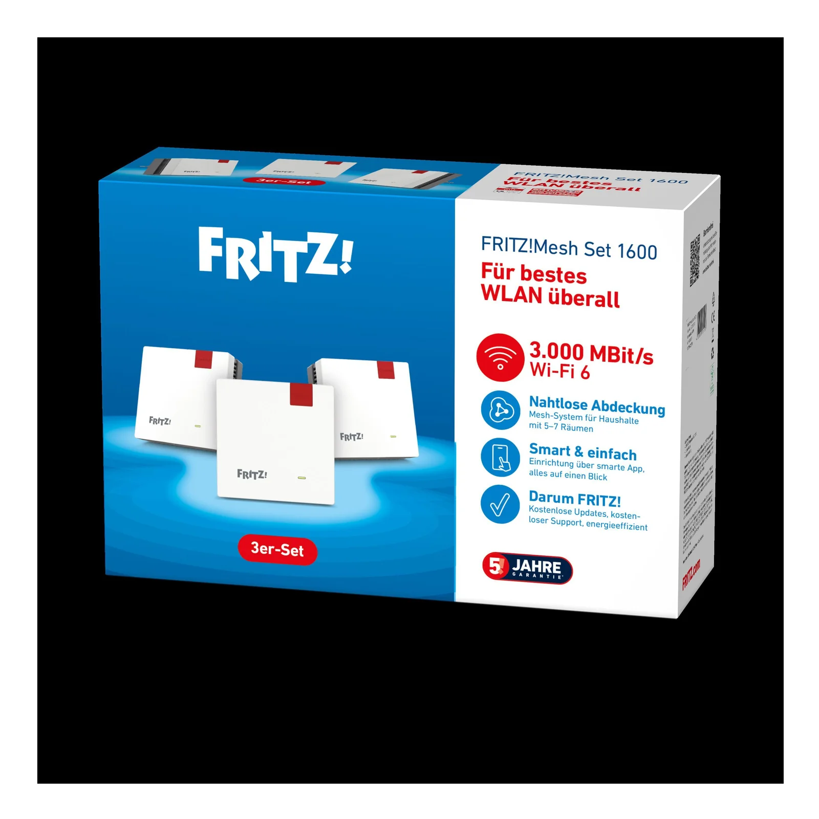Mesh Set 1600 Bi-bande (2,4 GHz / 5 GHz) Wi-Fi 6 (802.11ax) Rouge, Blanc 1 Interne