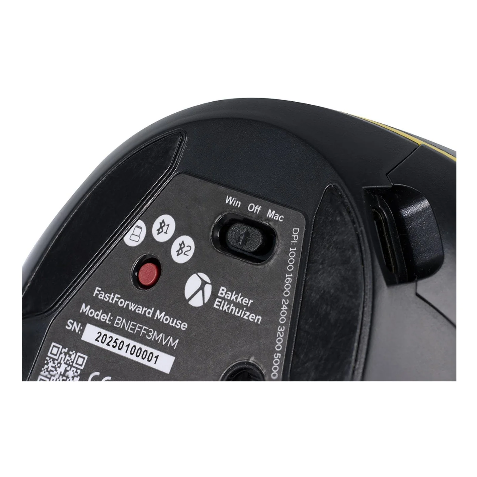 BakkerElkhuizen FastForward souris Bureau Droitier RF Wireless + Bluetooth + USB Type-C Optique 500 DPI