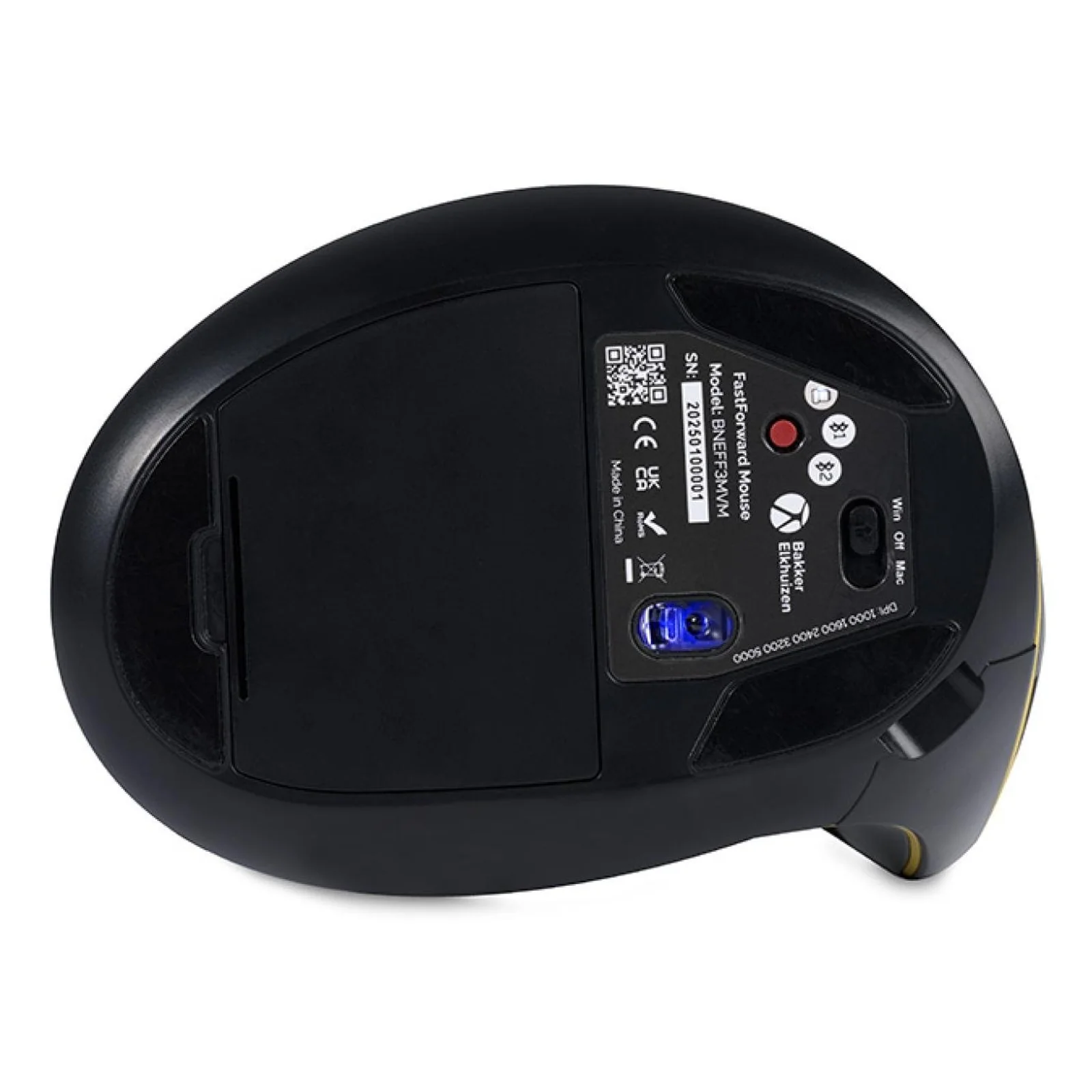 BakkerElkhuizen FastForward souris Bureau Droitier RF Wireless + Bluetooth + USB Type-C Optique 500 DPI