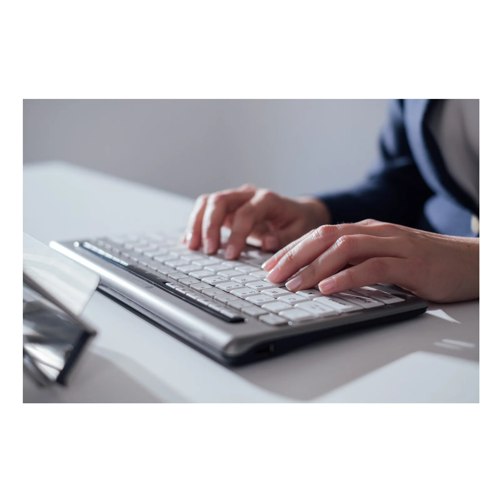 BakkerElkhuizen S-board 840 clavier Bureau USB QWERTZ Suisse Gris clair, Blanc