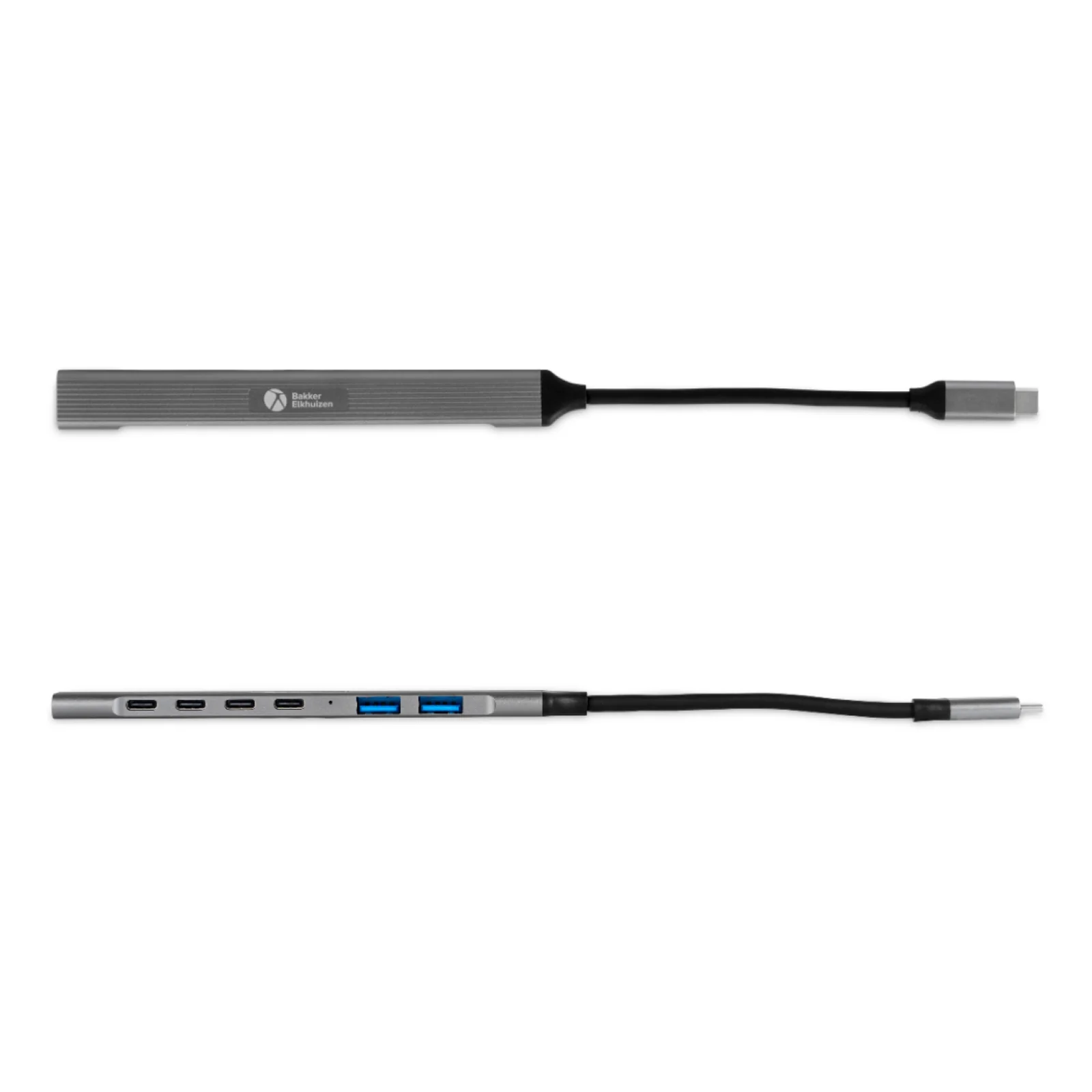 BakkerElkhuizen USB-C Hub 7-in-1 (3A+4C) USB Type-C 5000 Mbit/s Noir, Gris