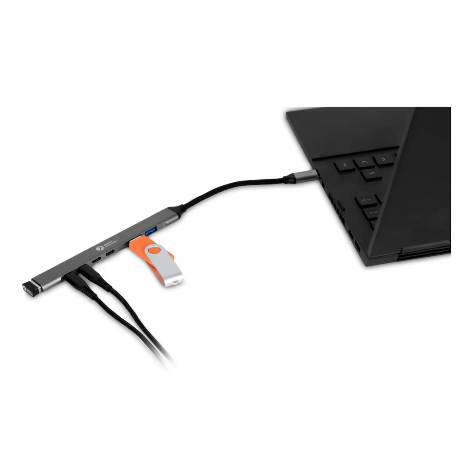 BakkerElkhuizen USB-C Hub 7-in-1 (3A+4C) USB Type-C 5000 Mbit/s Noir, Gris