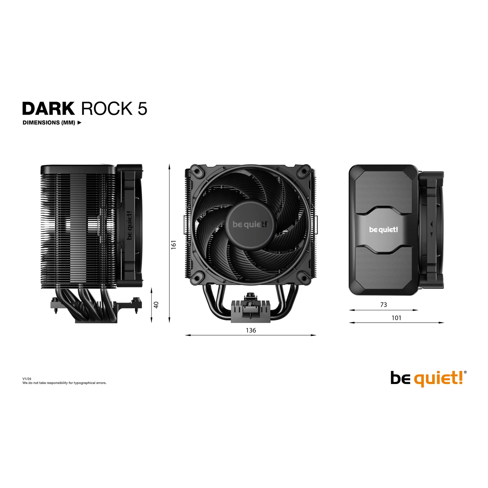 be quiet! Dark Rock 5 | Ventirad mono tour, socket Intel et AMD
