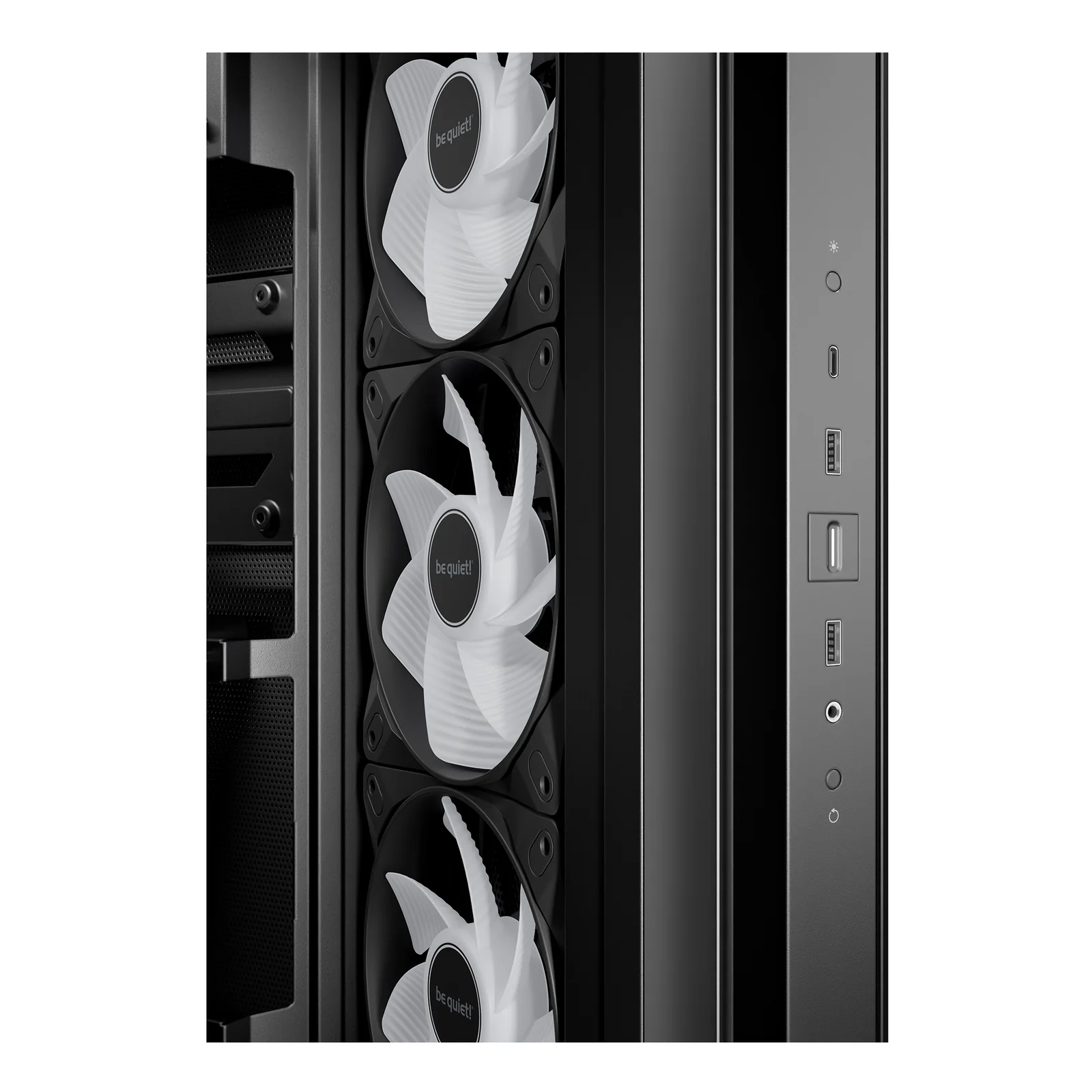 be quiet! Light Base 500 Noir | Boîtier PC ARGB vitré, Mini ITX / Micro ATX / ATX, 4 ventilateurs Light Wings LX 120 mm