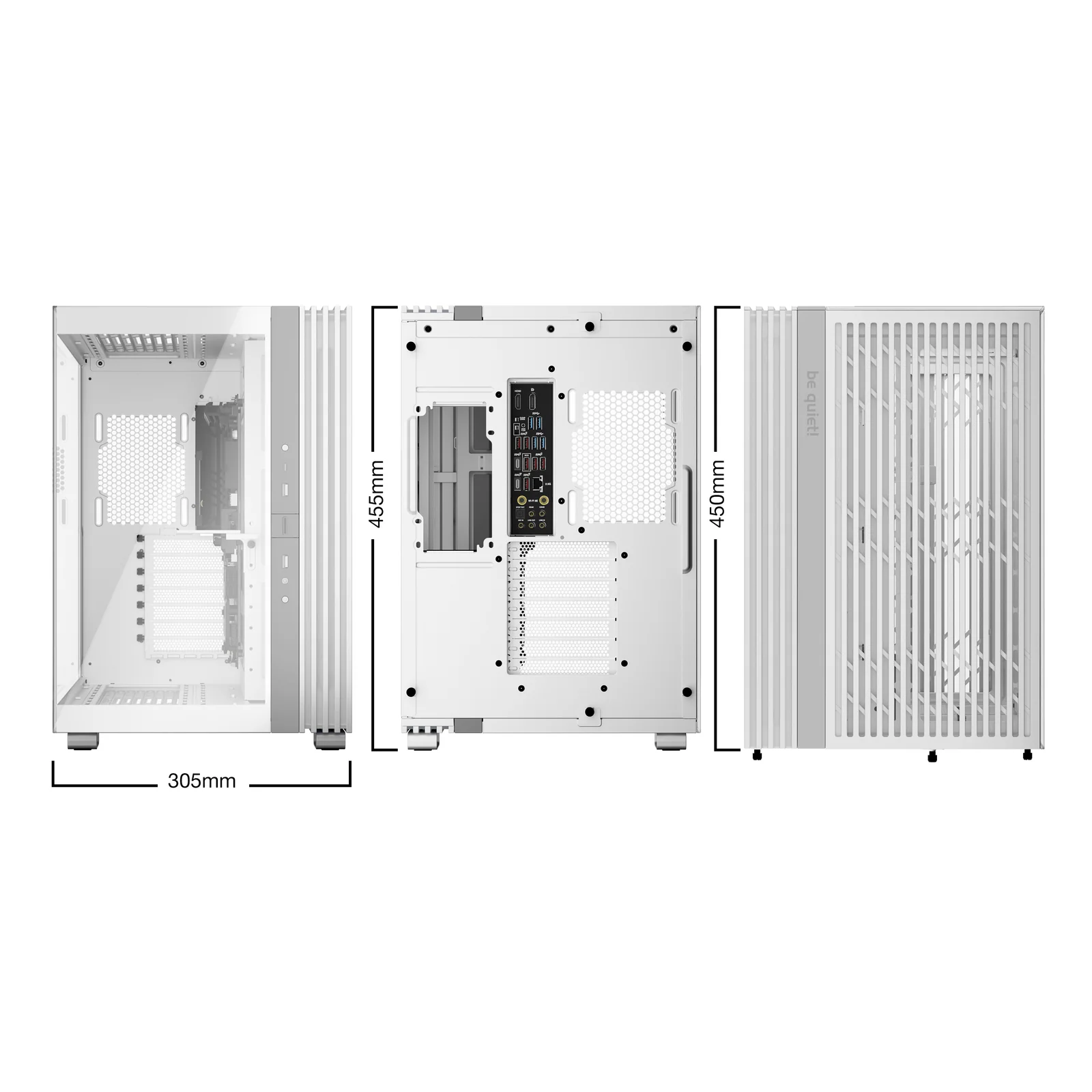 be quiet! Light Base 600 DX Blanc | Boîtier PC ARGB vitré, Mini ITX / Micro ATX / ATX