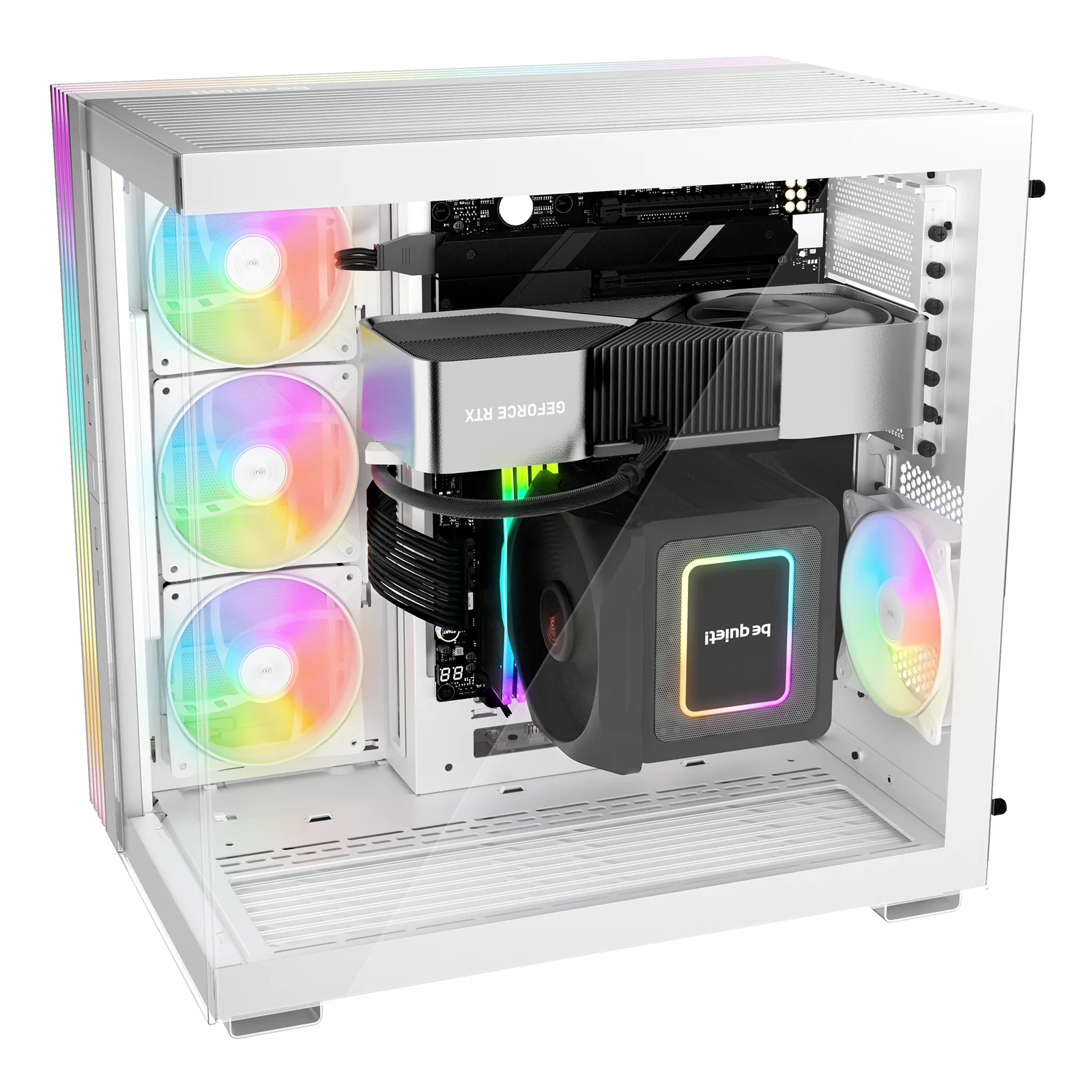 be quiet! Light Base 600 DX Blanc | Boîtier PC ARGB vitré, Mini ITX / Micro ATX / ATX