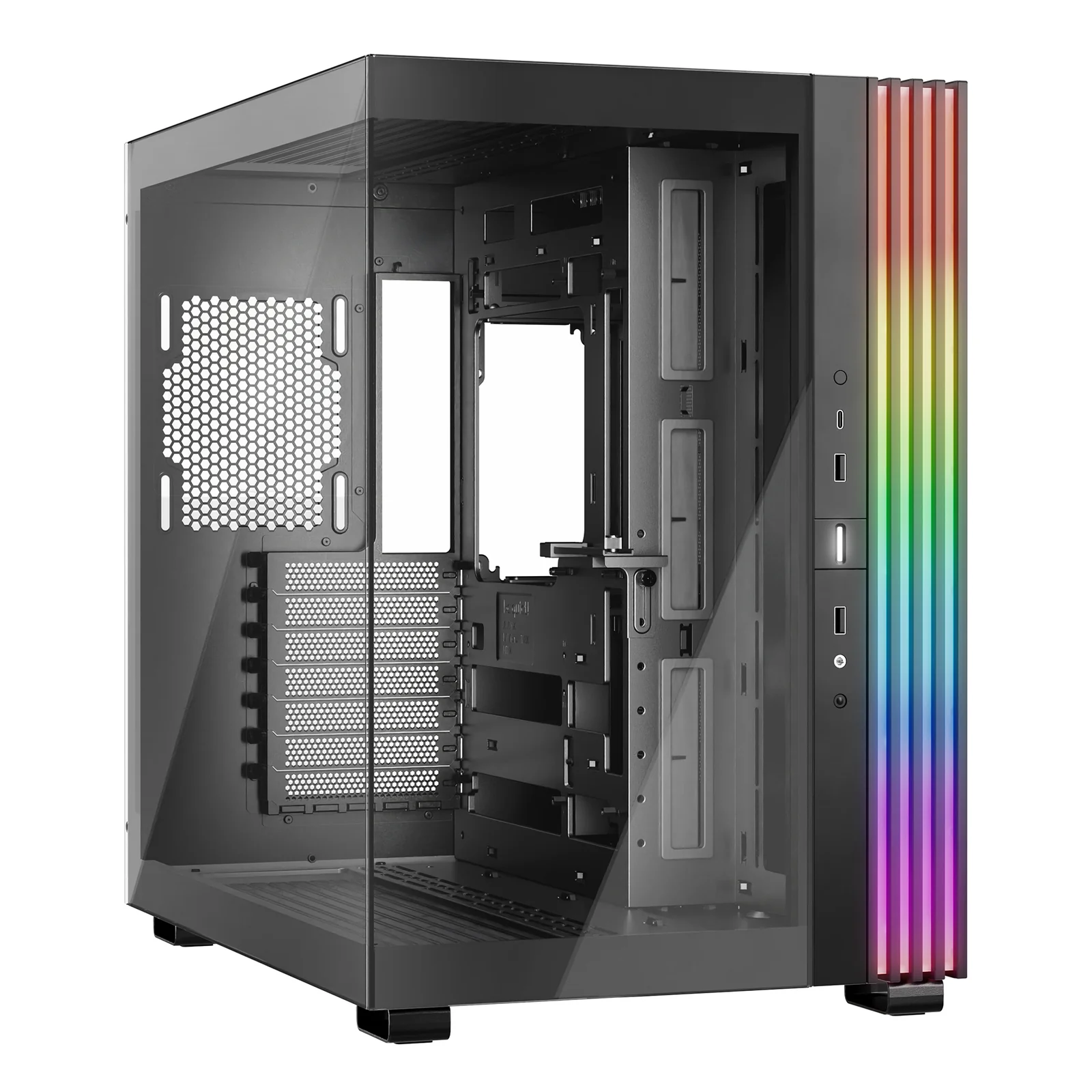 Light Base 600 DX Noir | Boîtier PC ARGB vitré, Mini ITX / Micro ATX / ATX