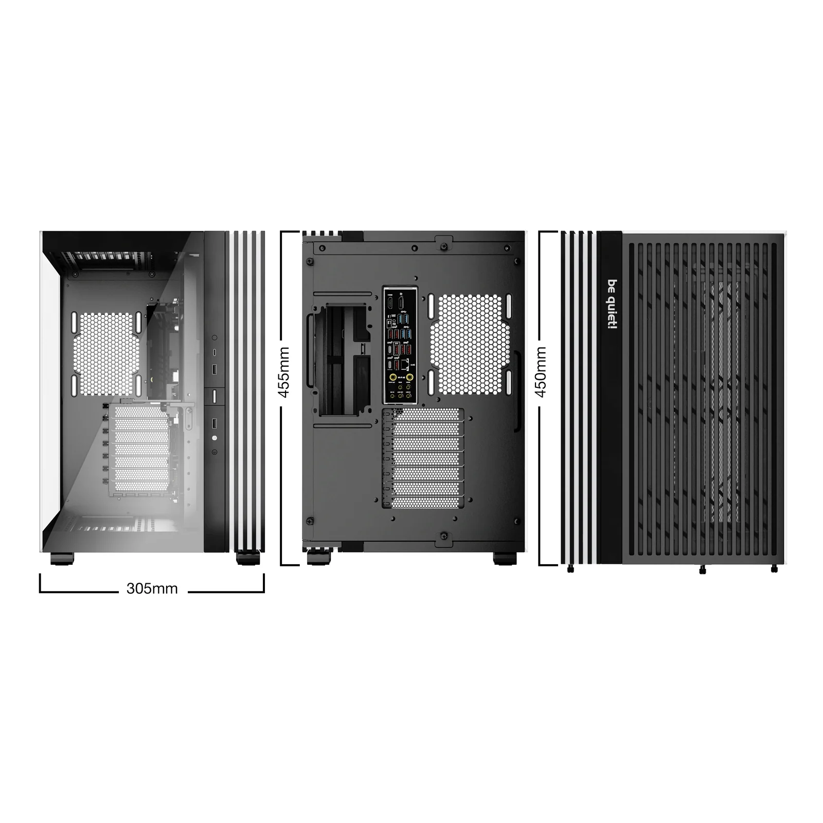 be quiet! Light Base 600 DX Noir | Boîtier PC ARGB vitré, Mini ITX / Micro ATX / ATX