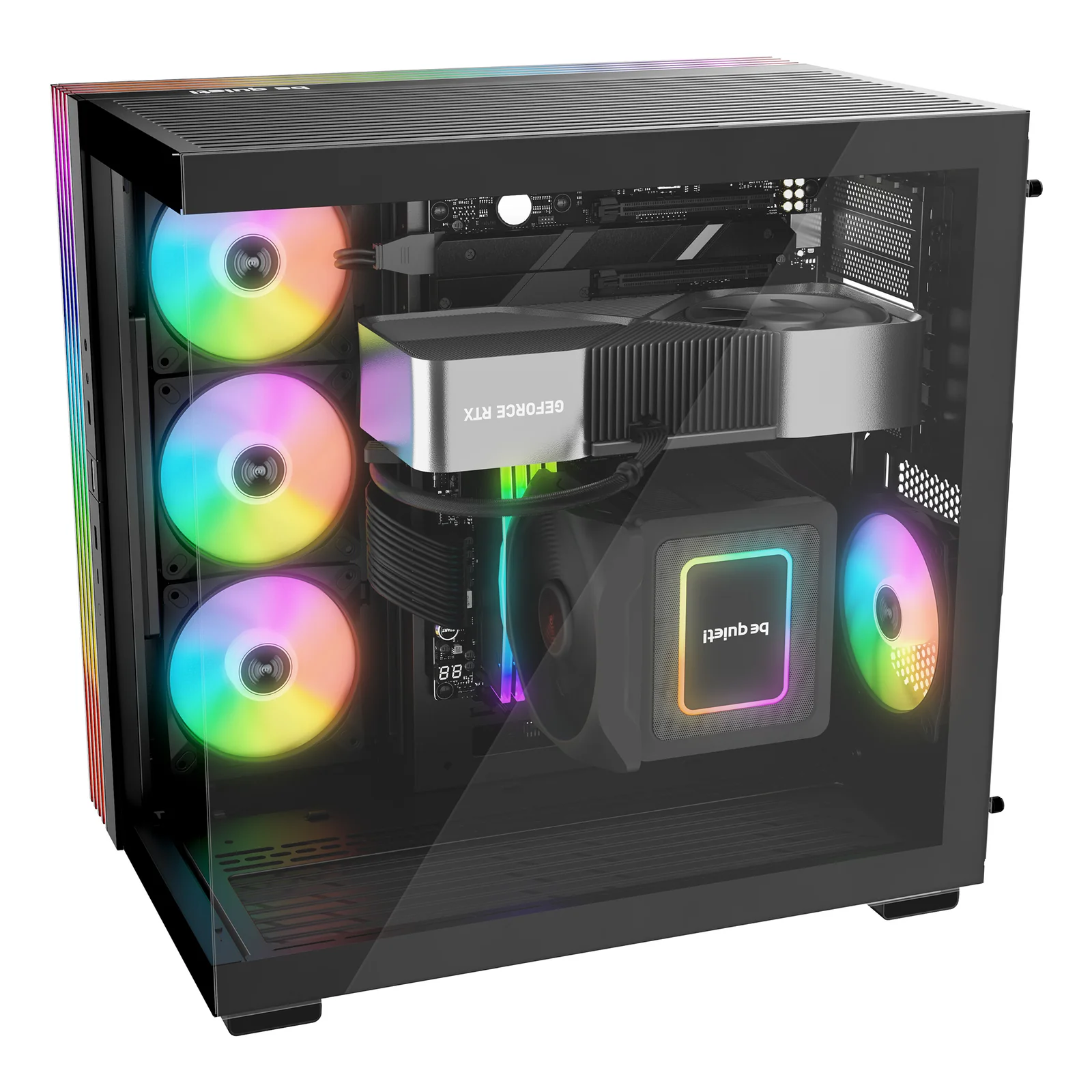 be quiet! Light Base 600 DX Noir | Boîtier PC ARGB vitré, Mini ITX / Micro ATX / ATX