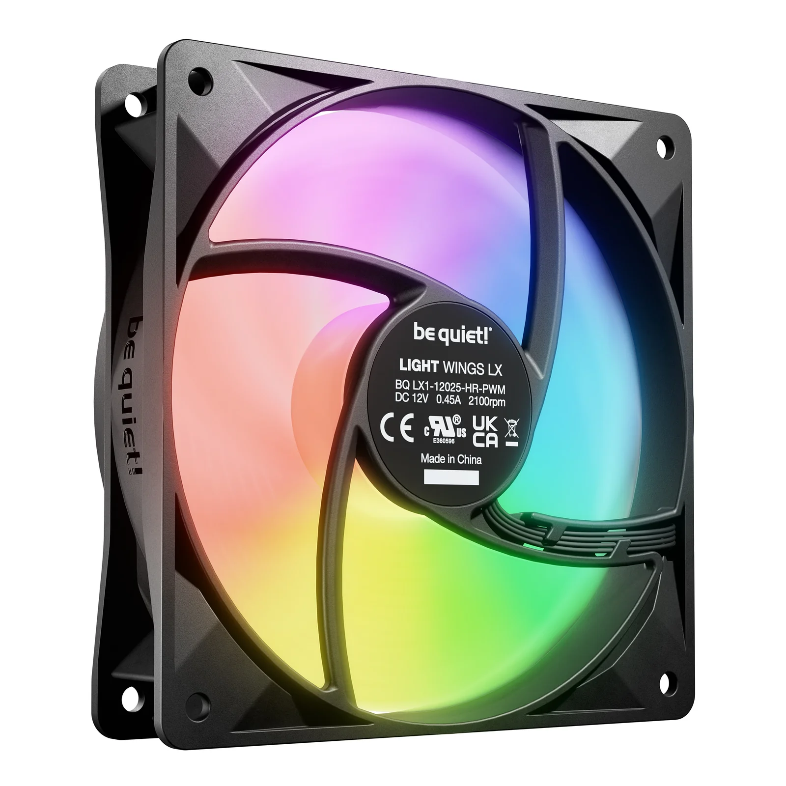 be quiet! Light Wings LX 120 mm PWM | Ventilateur PC ARGB high-speed, Pack de 3