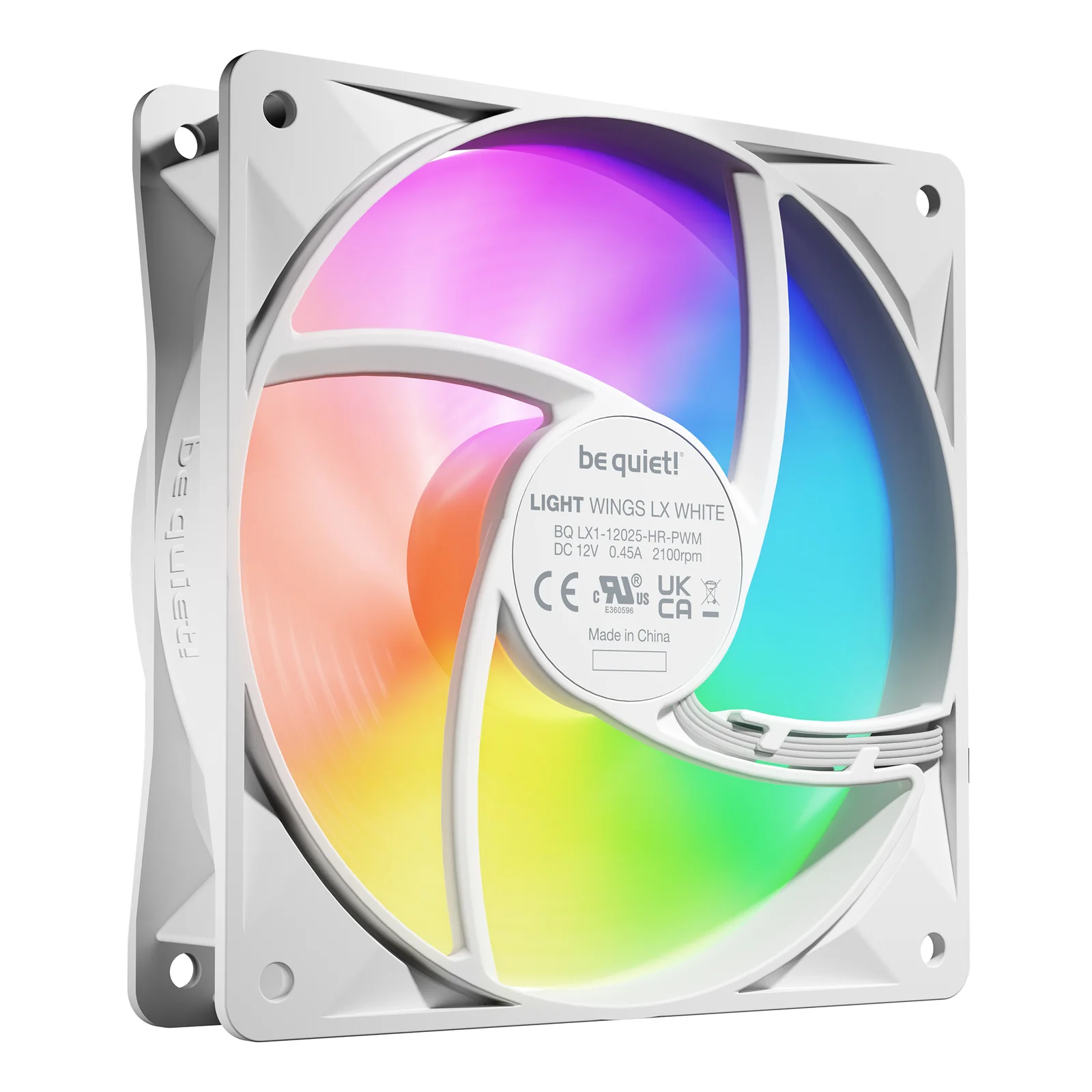 be quiet! Light Wings LX 120 mm PWM | Ventilateur PC ARGB high-speed White, Pack de 3
